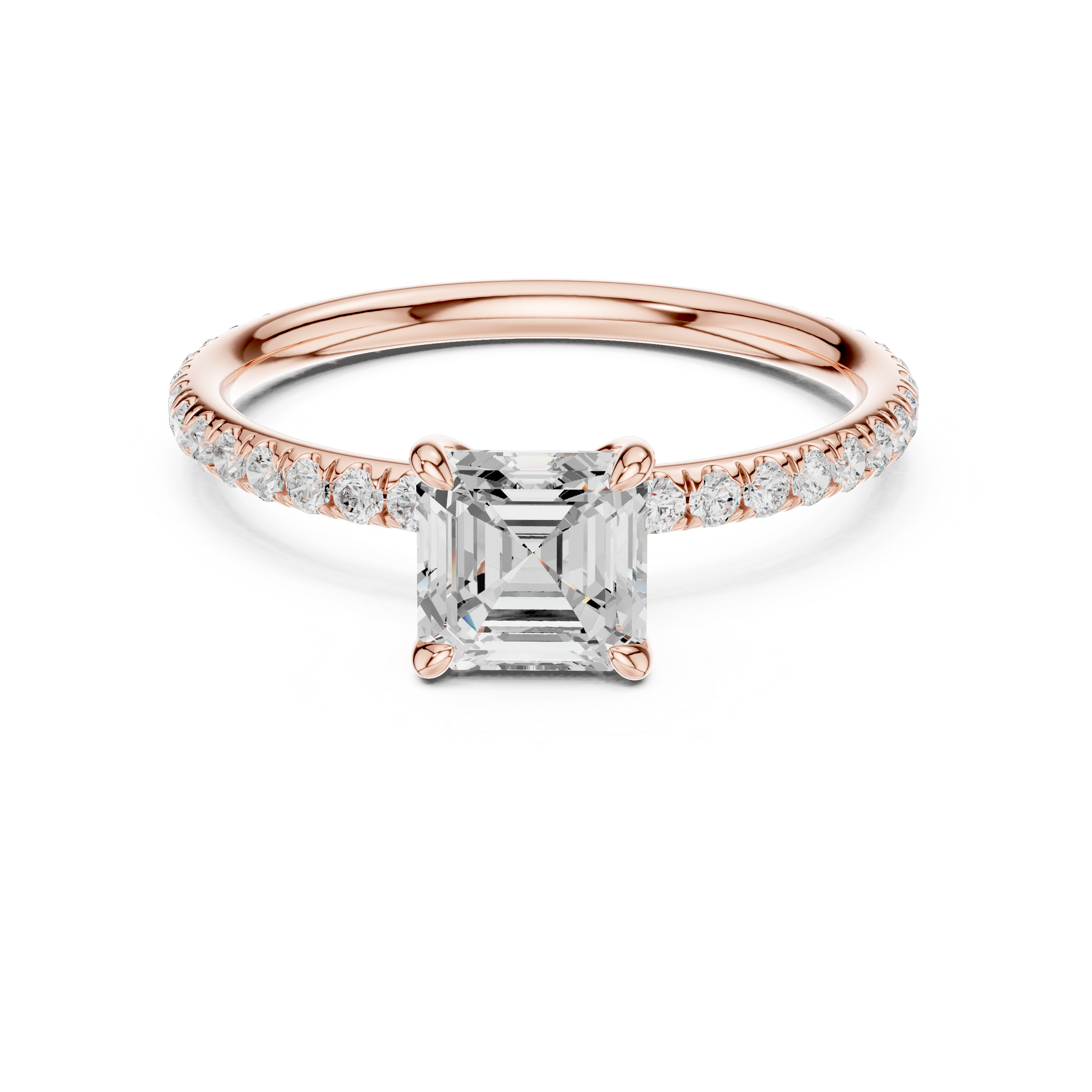 Modern Asscher Cut Engagement Ring