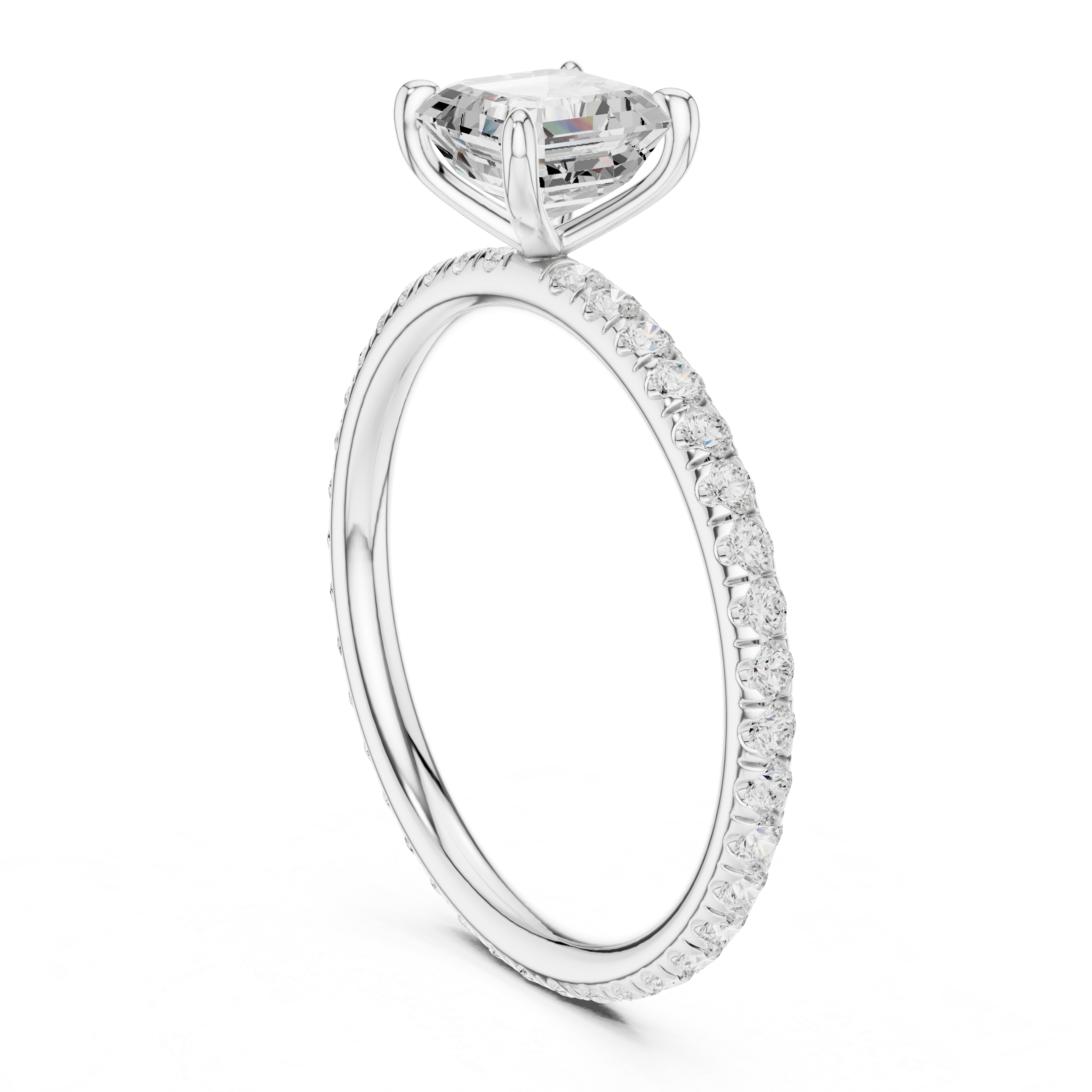 Modern Asscher Cut Engagement Ring