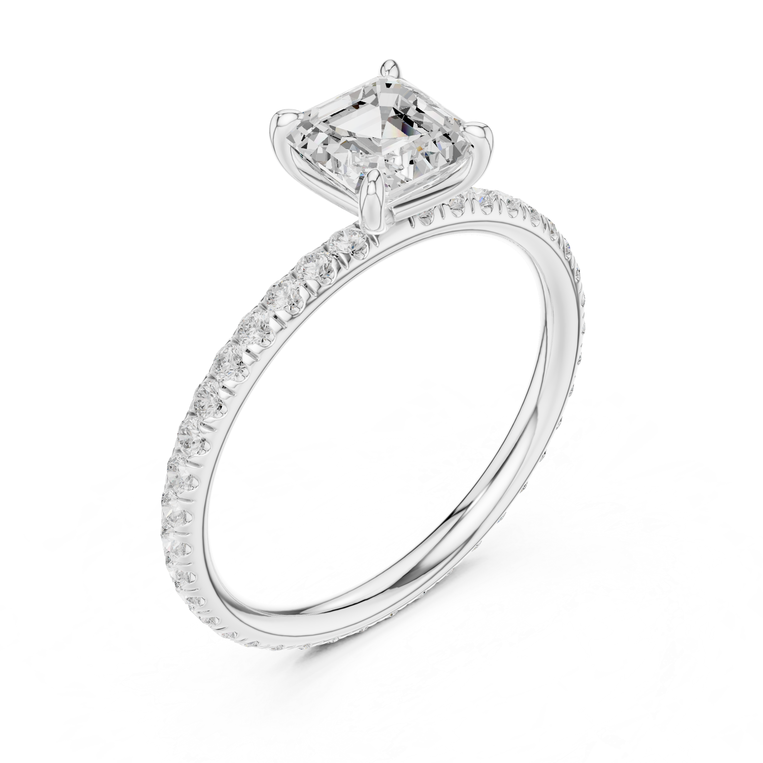 Modern Asscher Cut Engagement Ring