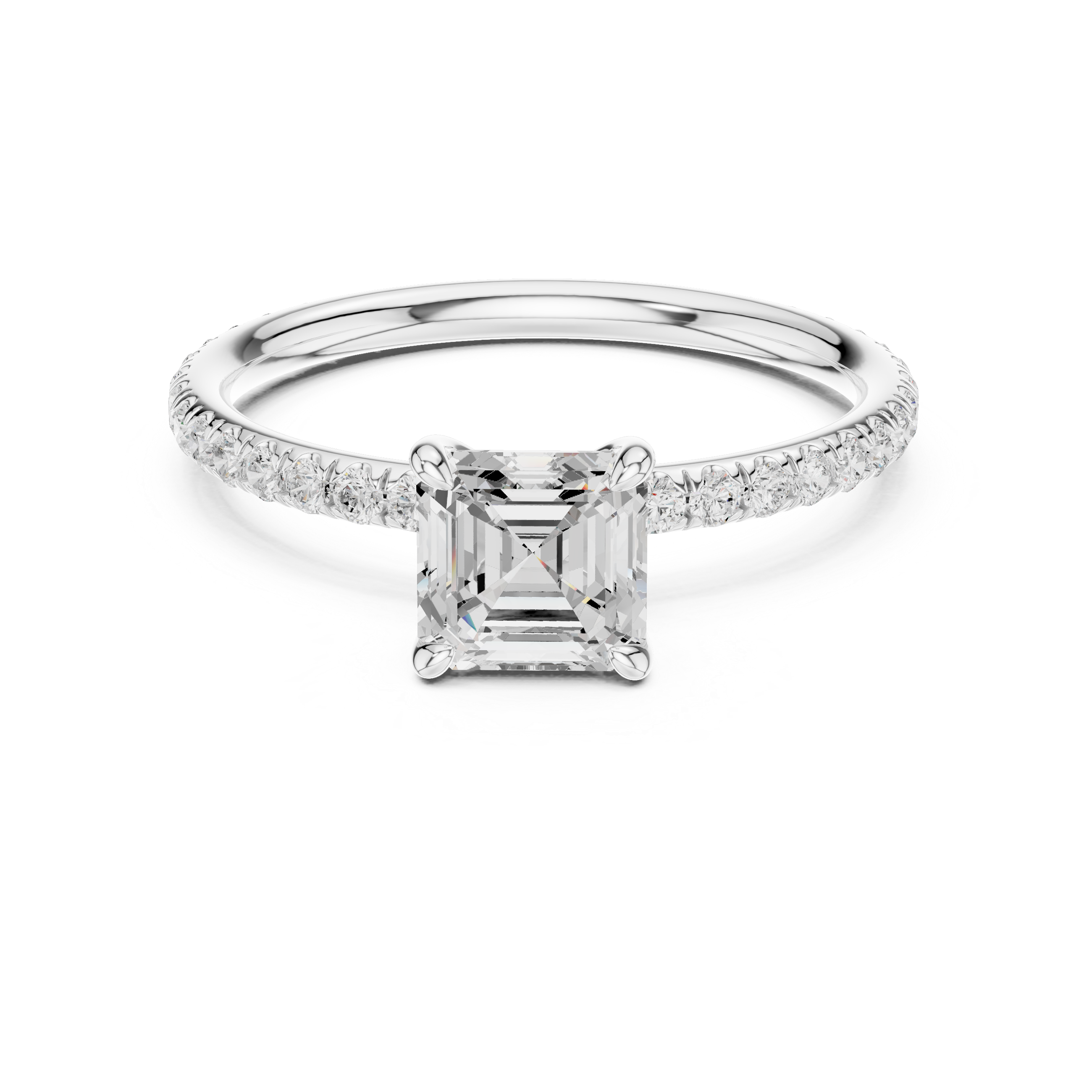Modern Asscher Cut Engagement Ring