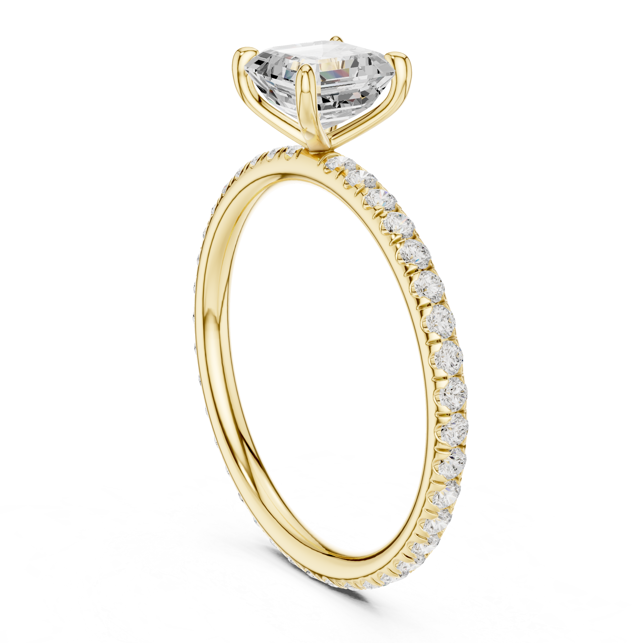 Modern Asscher Cut Engagement Ring
