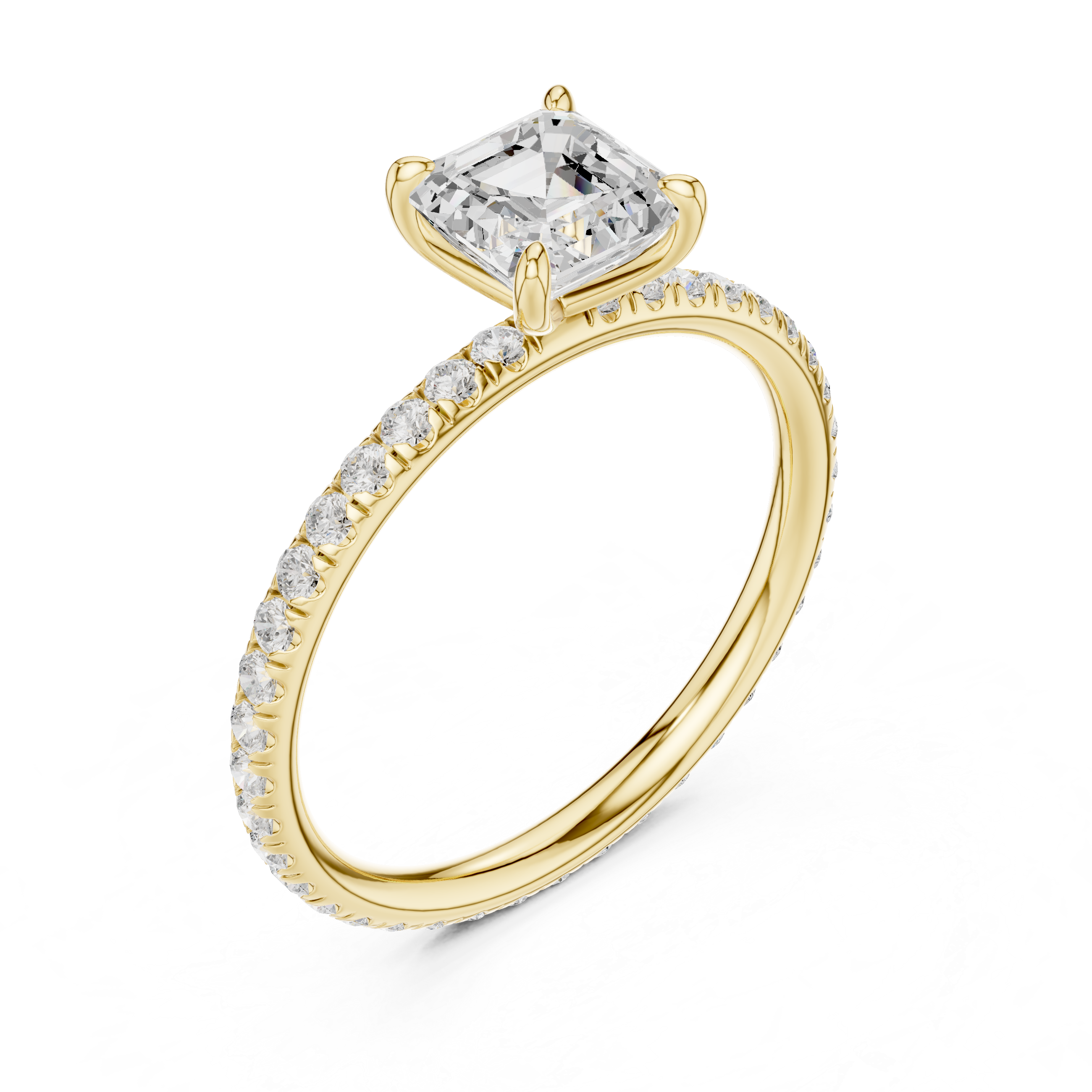 Modern Asscher Cut Engagement Ring