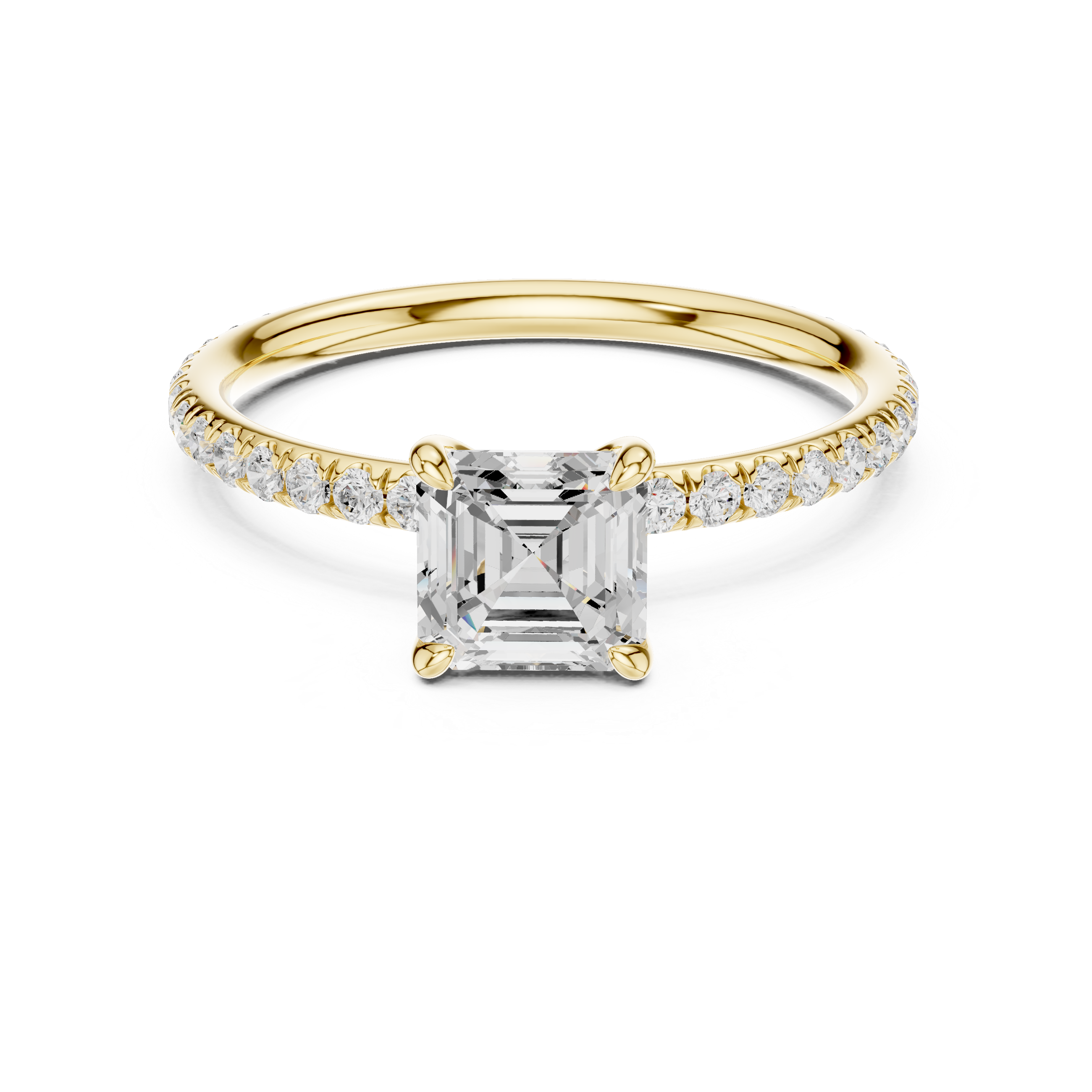Modern Asscher Cut Engagement Ring