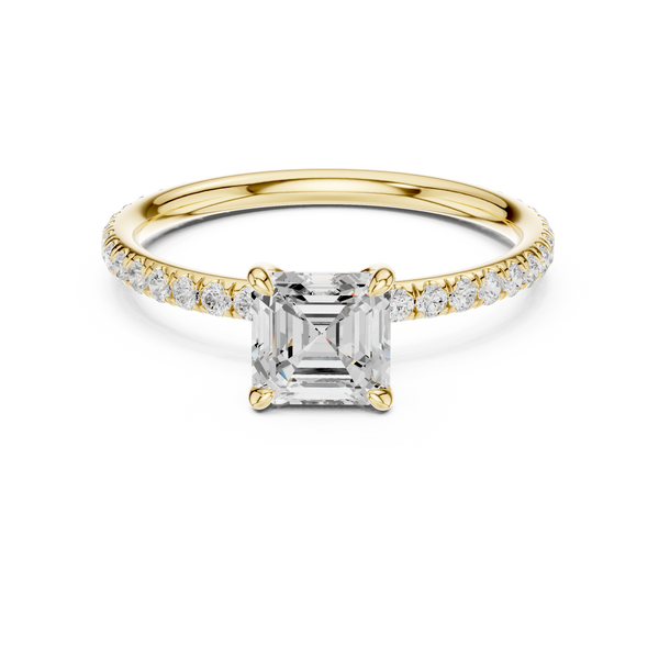 Modern Asscher Cut Engagement Ring
