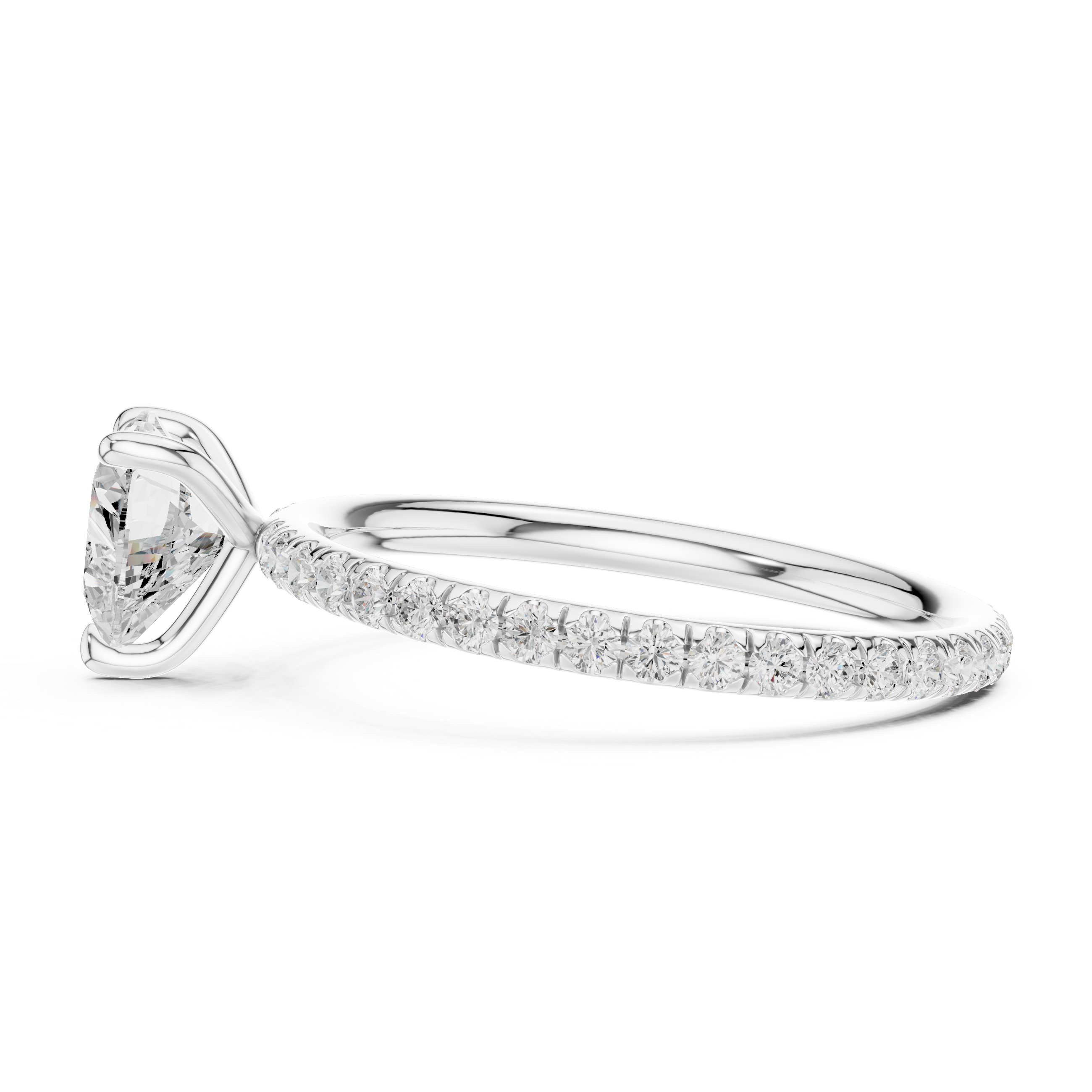 Elaris Heart Cut Pavé Diamond Ring