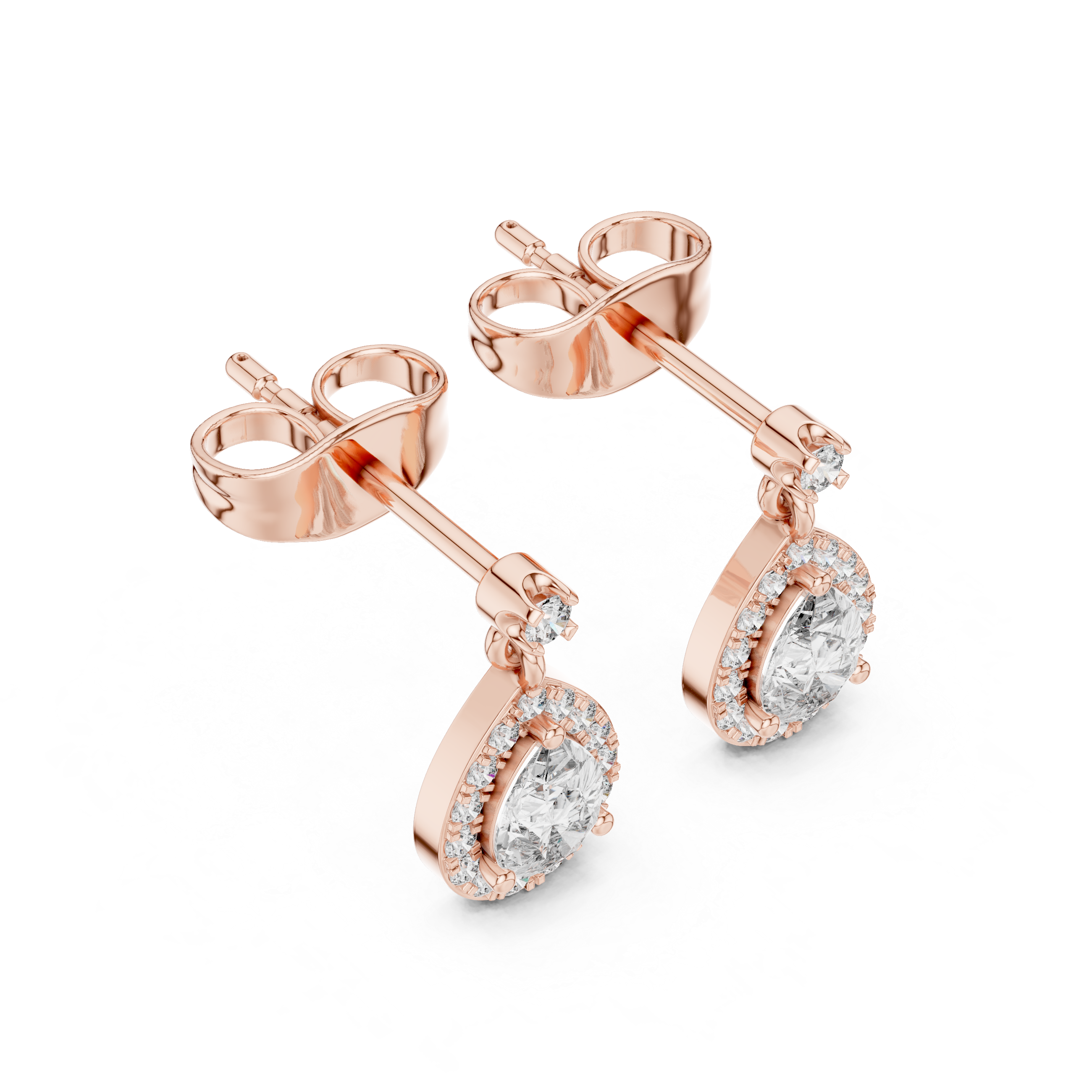 PEAR CUT DIAMOND HALO DROP EARRING