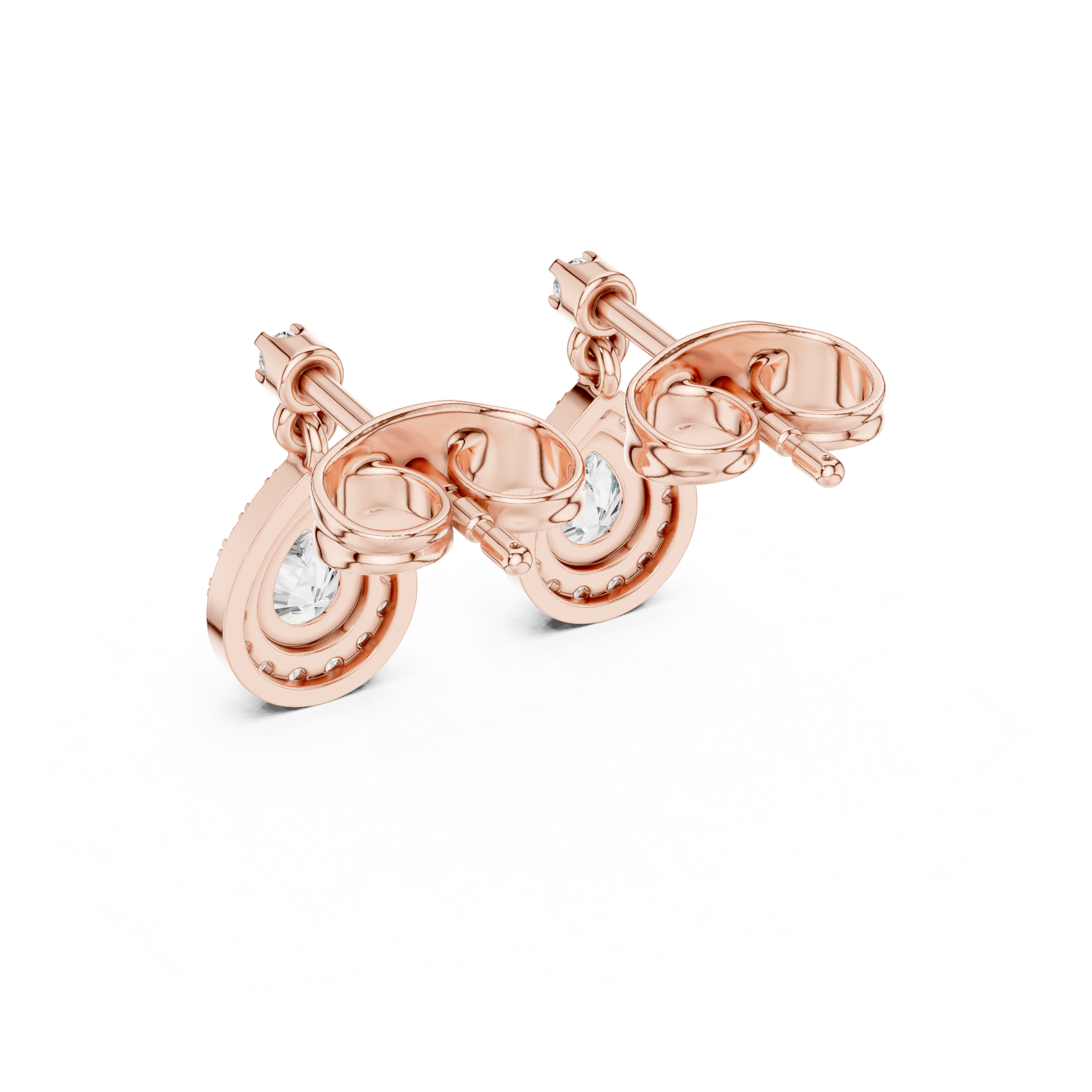 PEAR CUT DIAMOND HALO DROP EARRING