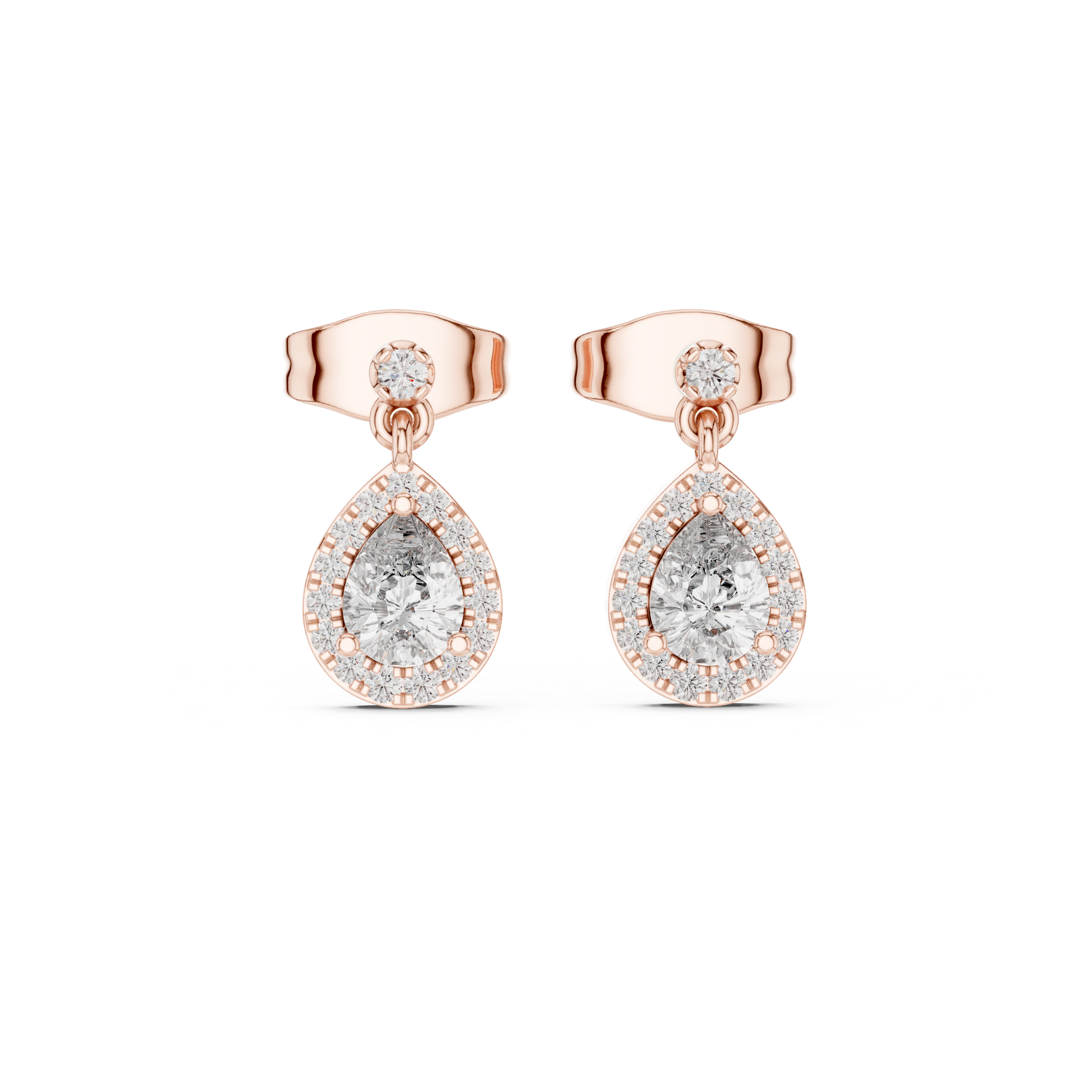 PEAR CUT DIAMOND HALO DROP EARRING
