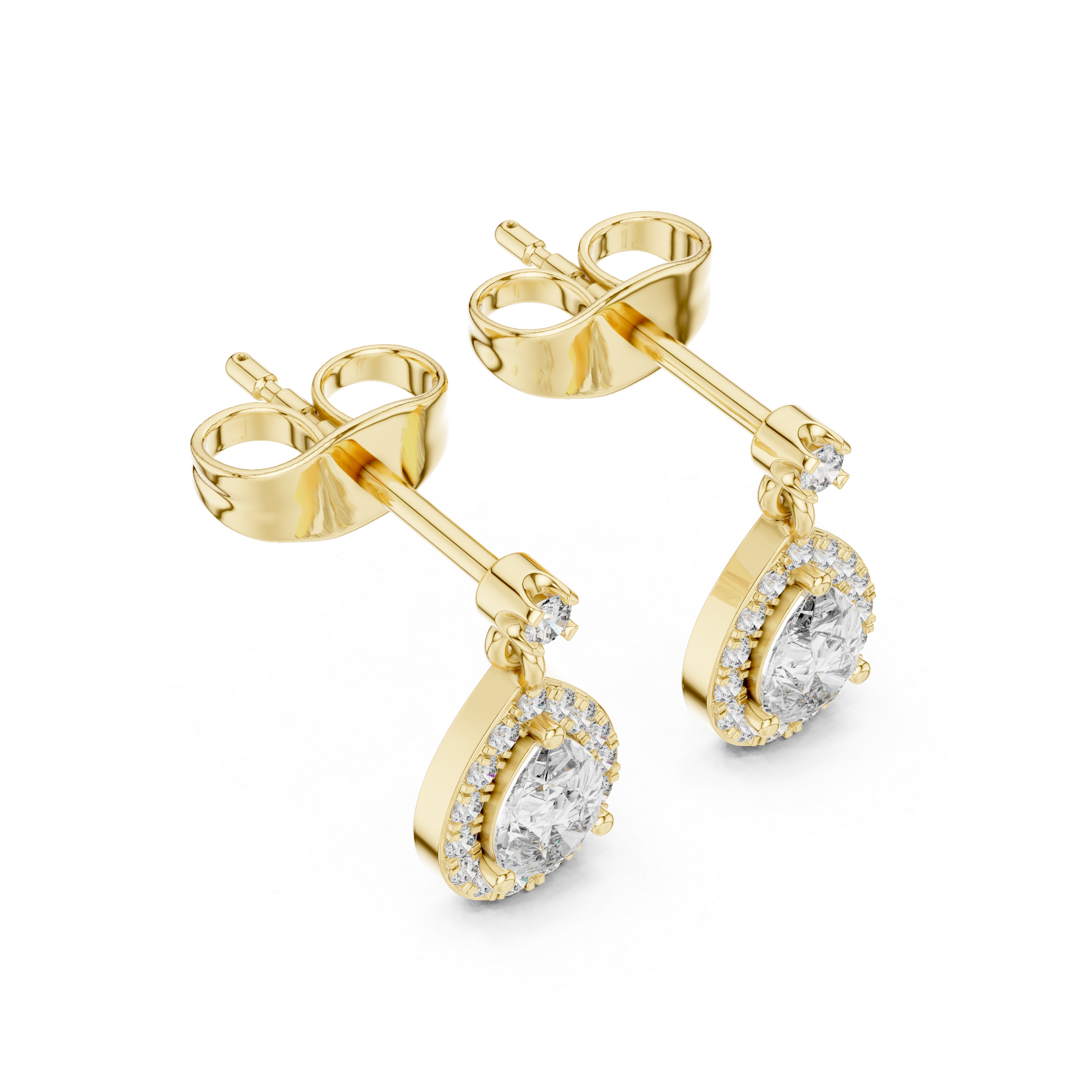PEAR CUT DIAMOND HALO DROP EARRING