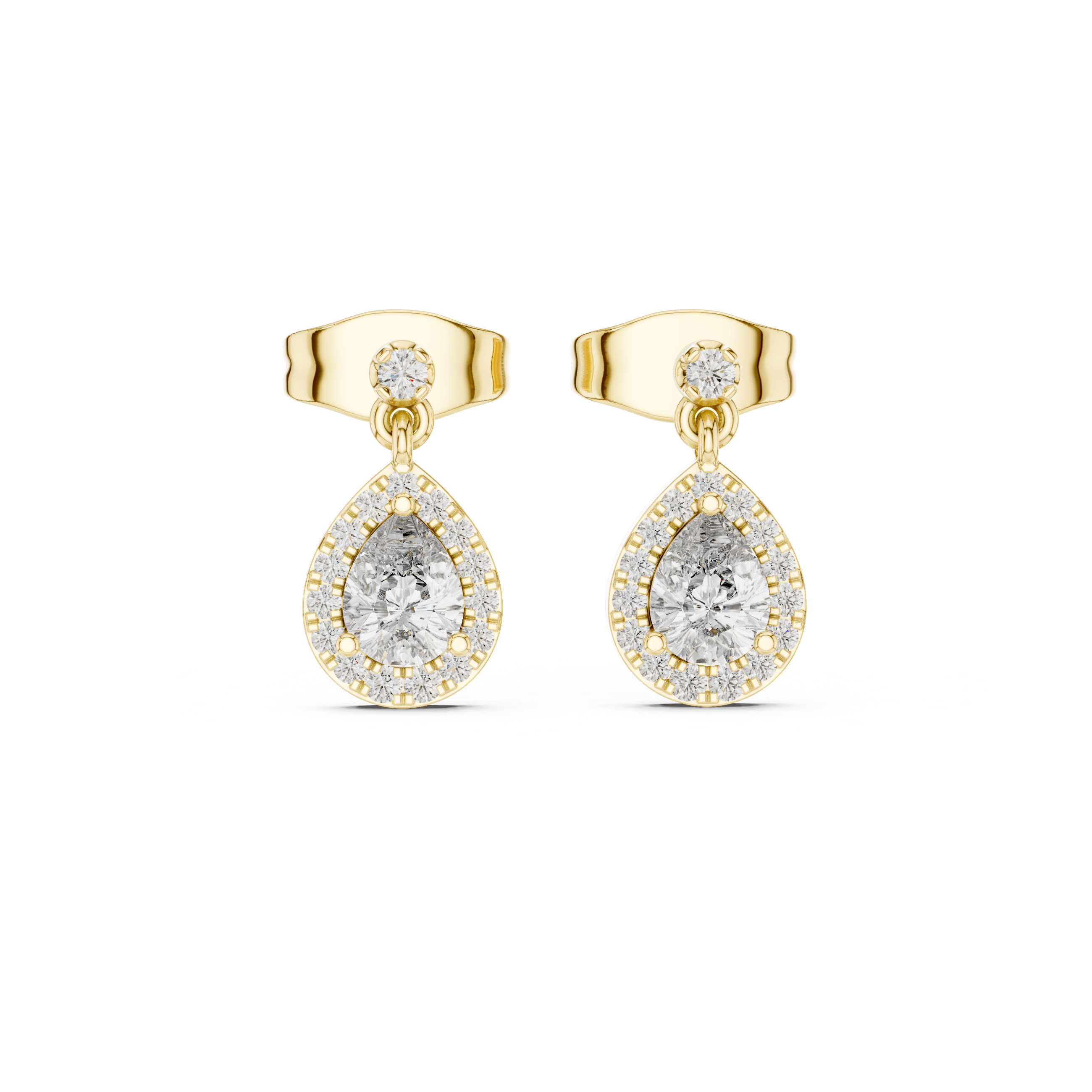 PEAR CUT DIAMOND HALO DROP EARRING
