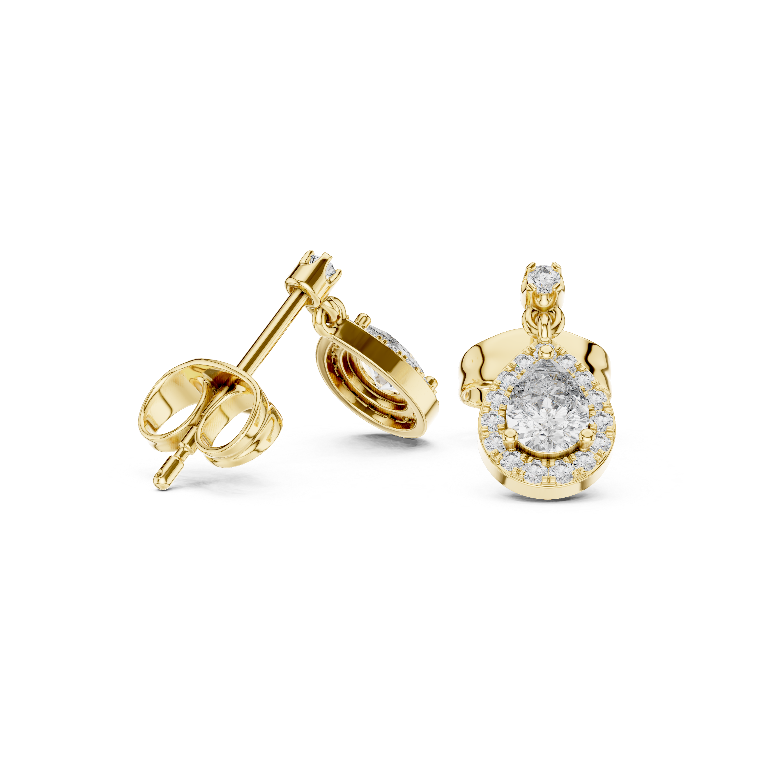 PEAR CUT DIAMOND HALO DROP EARRING