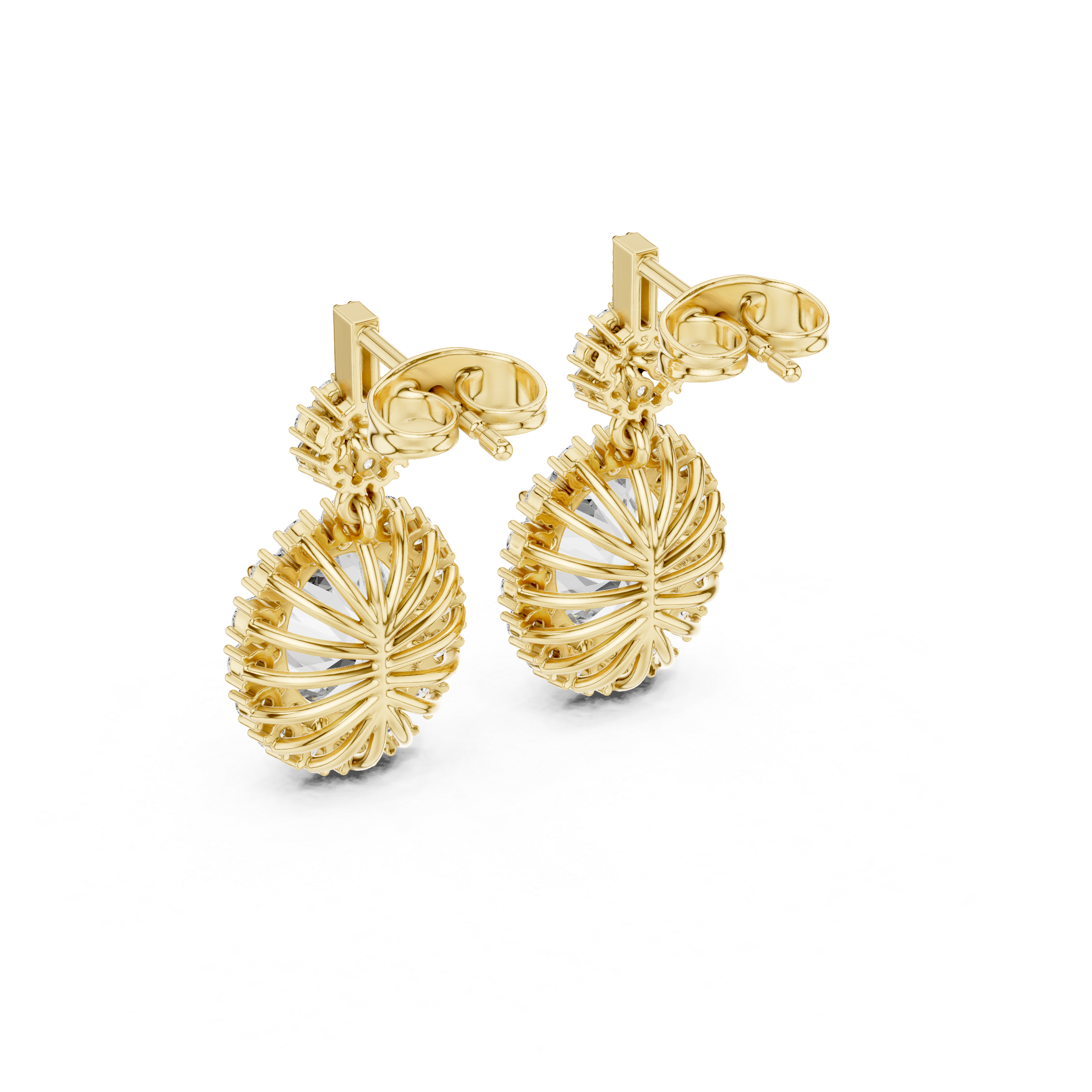 OVAL CUT DIAMOND HALO DROP EARRING