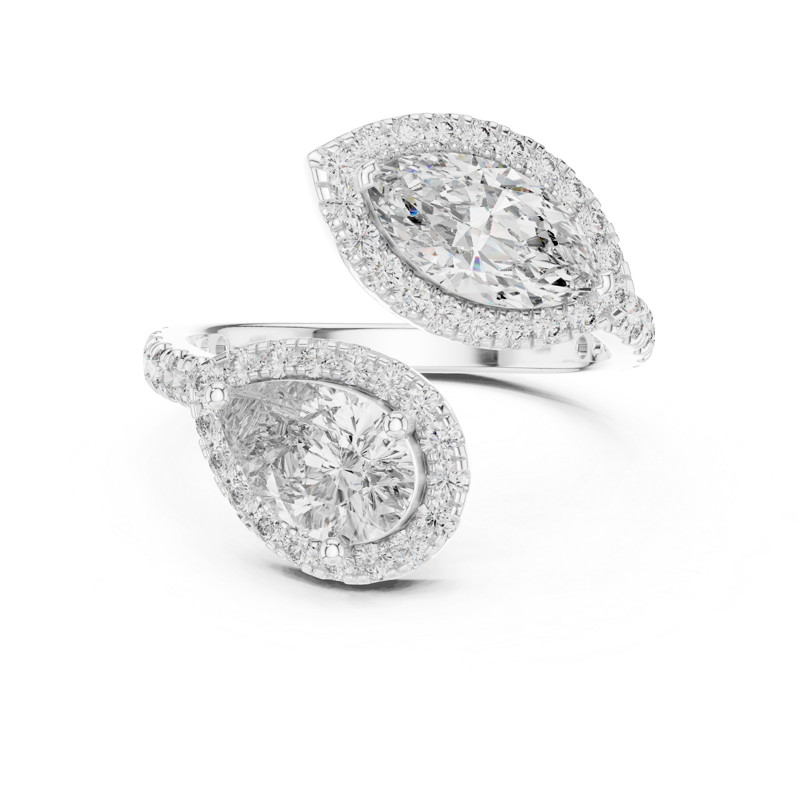 Toi et Moi Marquise & Pear Diamond Ring
