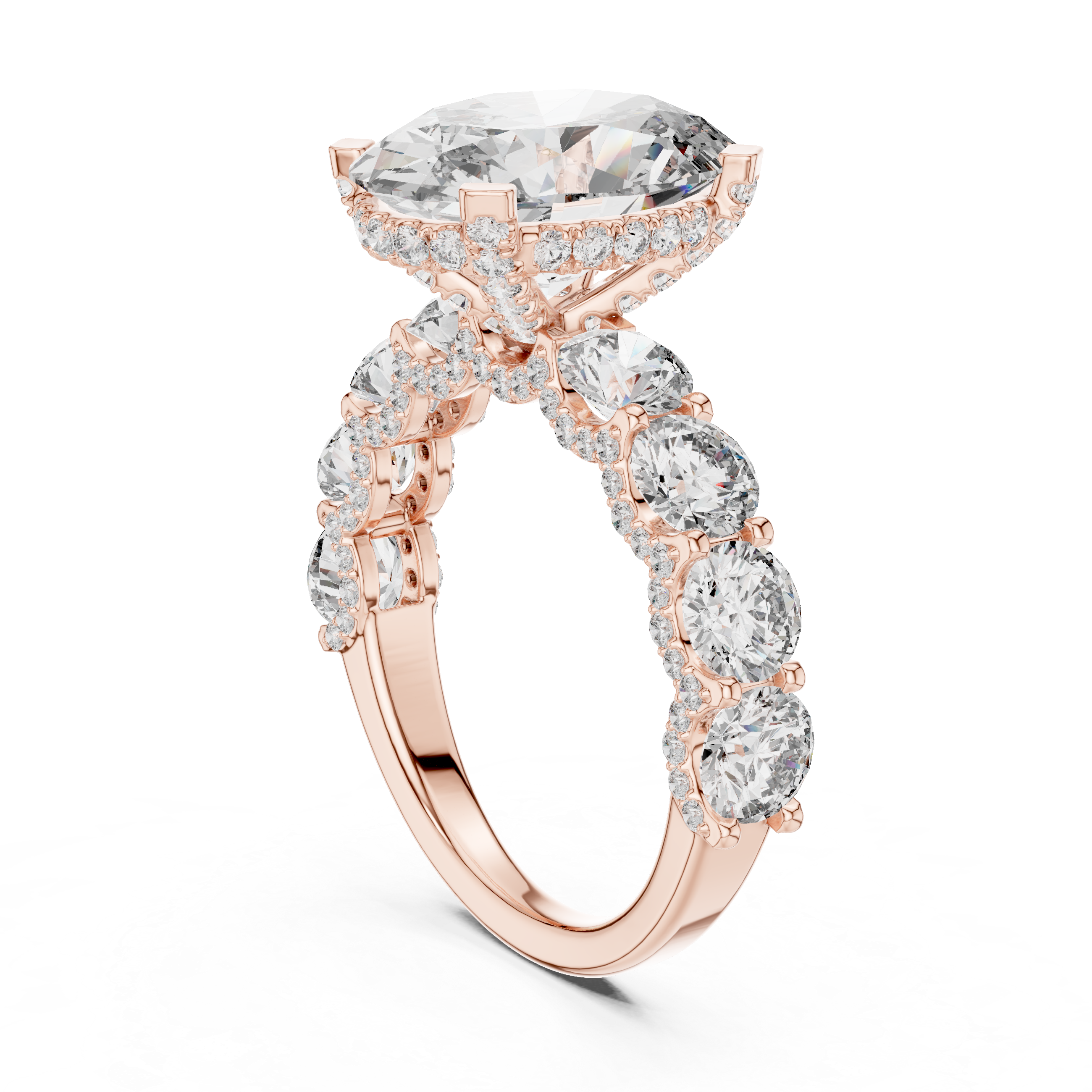 LUXURY OVAL CUT DIAMOND ENGAGEMENT RING