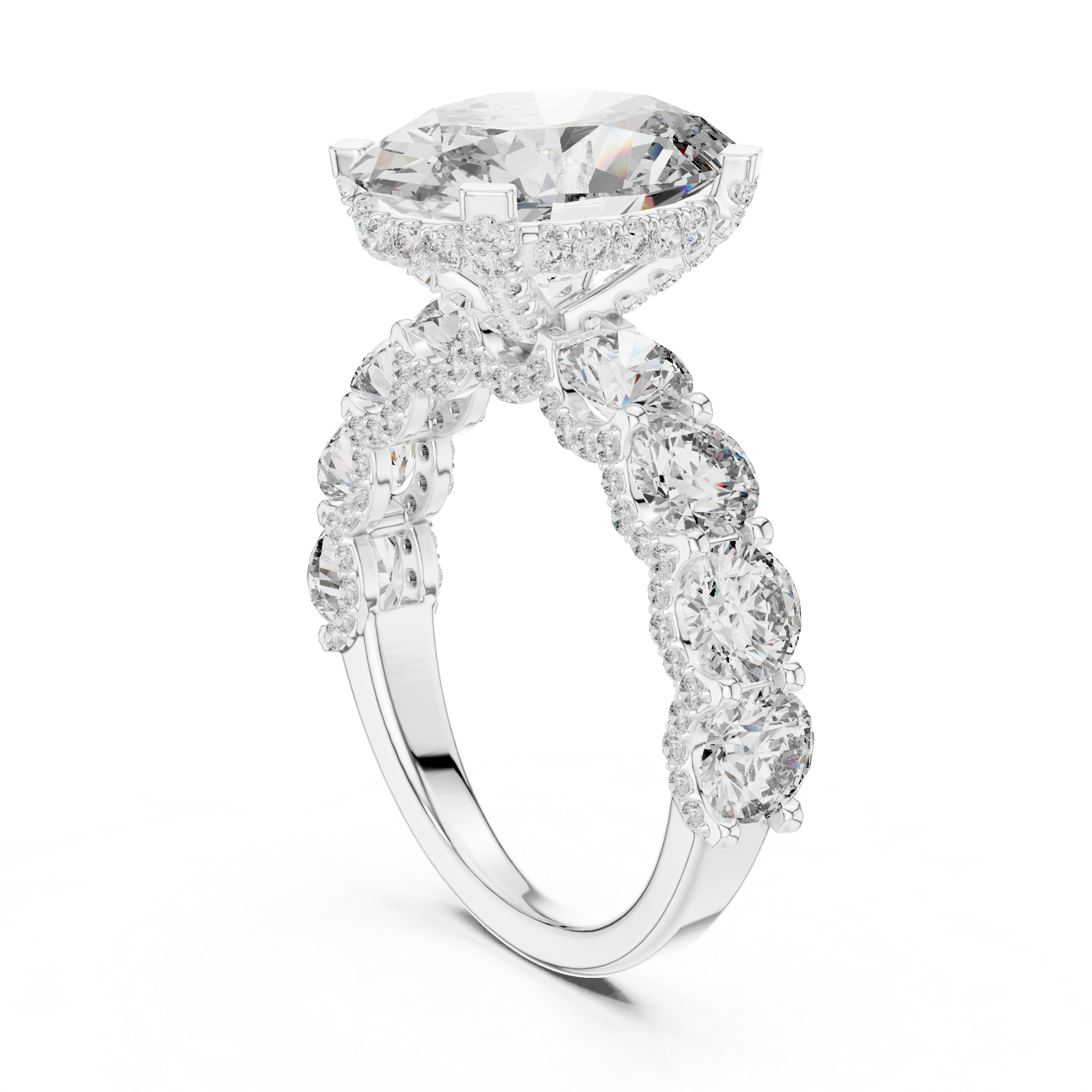 LUXURY OVAL CUT DIAMOND ENGAGEMENT RING