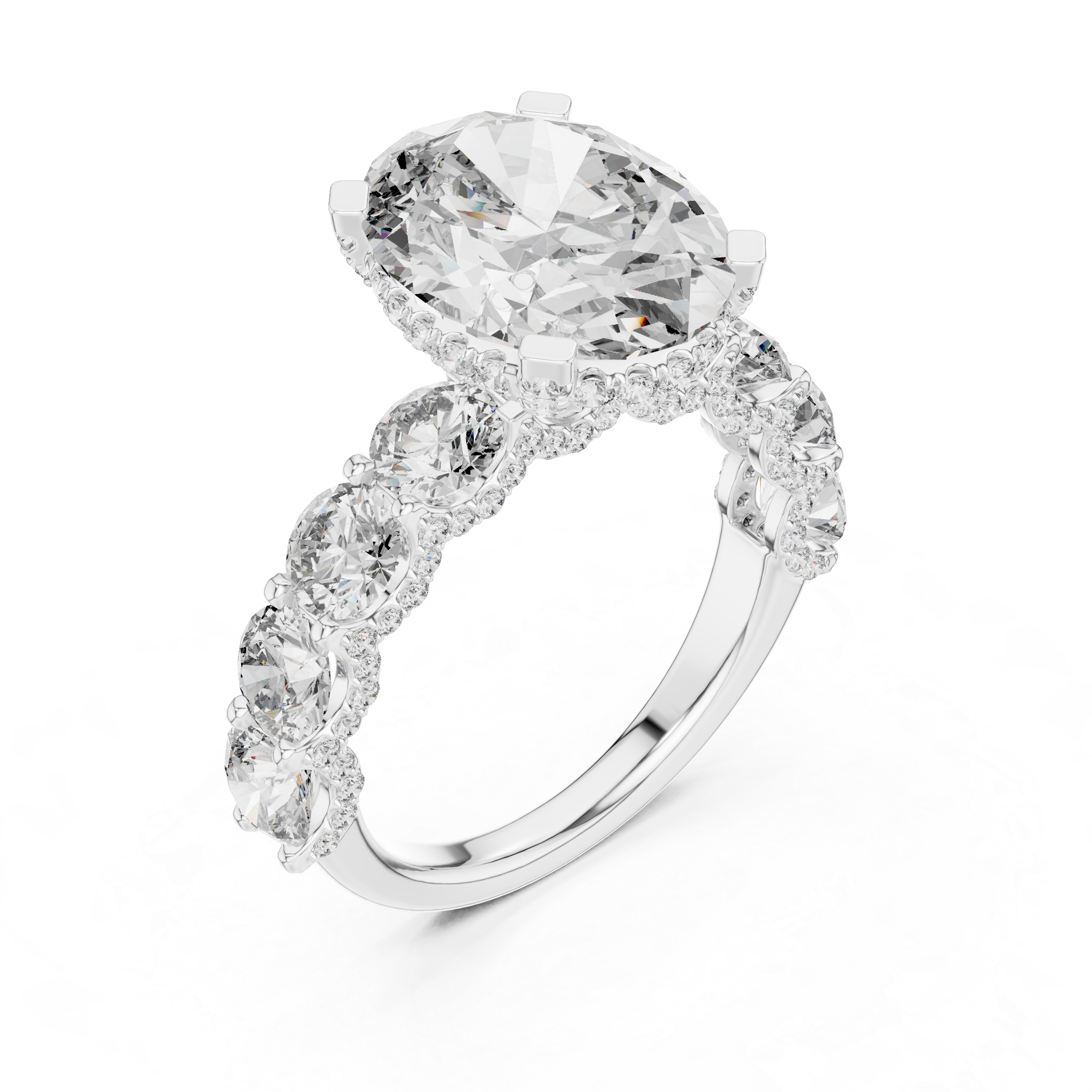 LUXURY OVAL CUT DIAMOND ENGAGEMENT RING