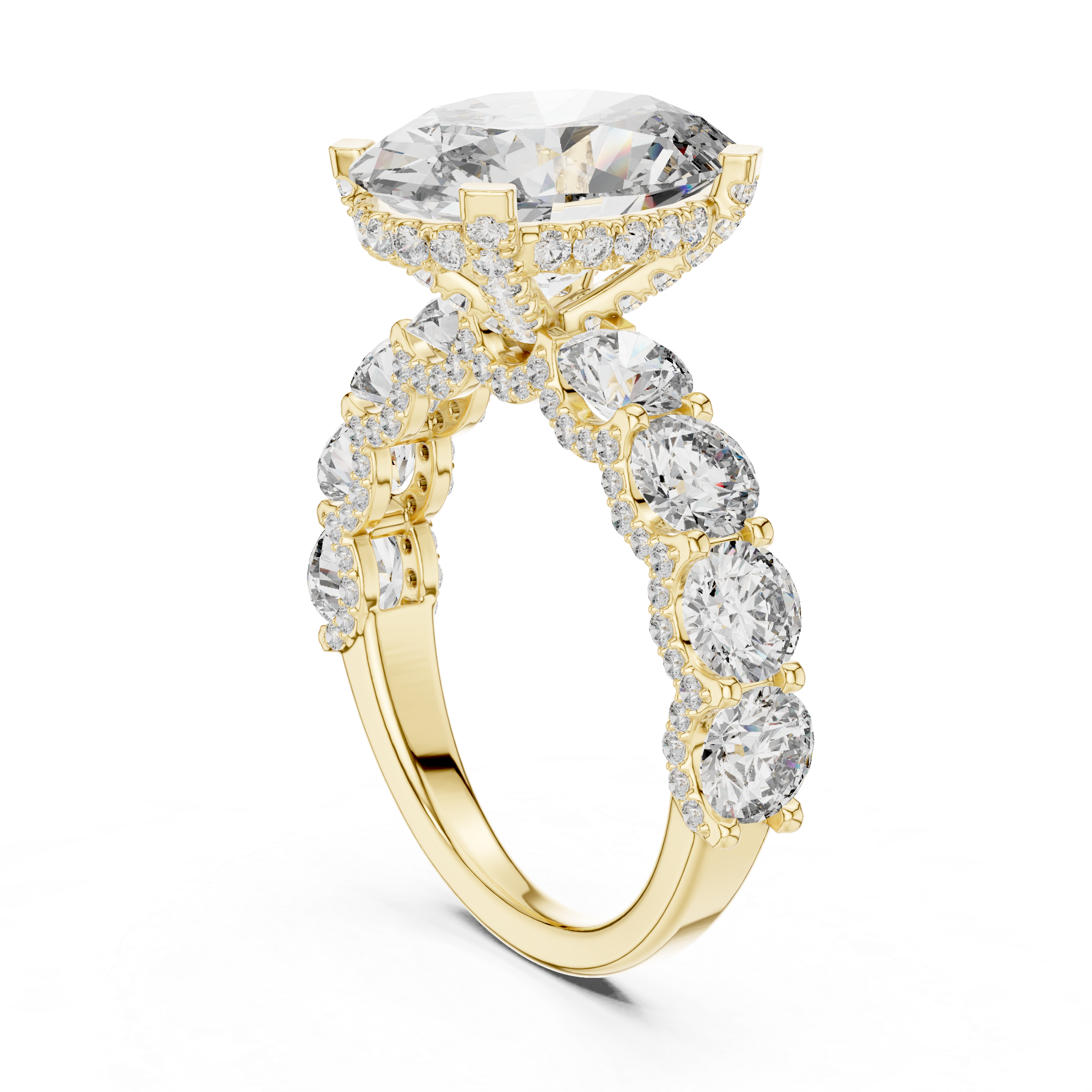 LUXURY OVAL CUT DIAMOND ENGAGEMENT RING