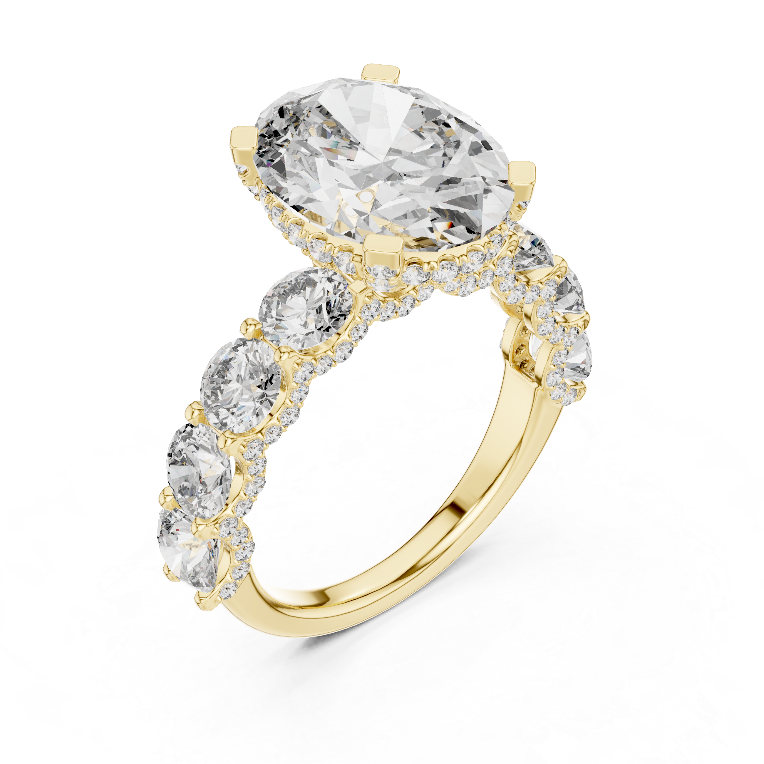 LUXURY OVAL CUT DIAMOND ENGAGEMENT RING