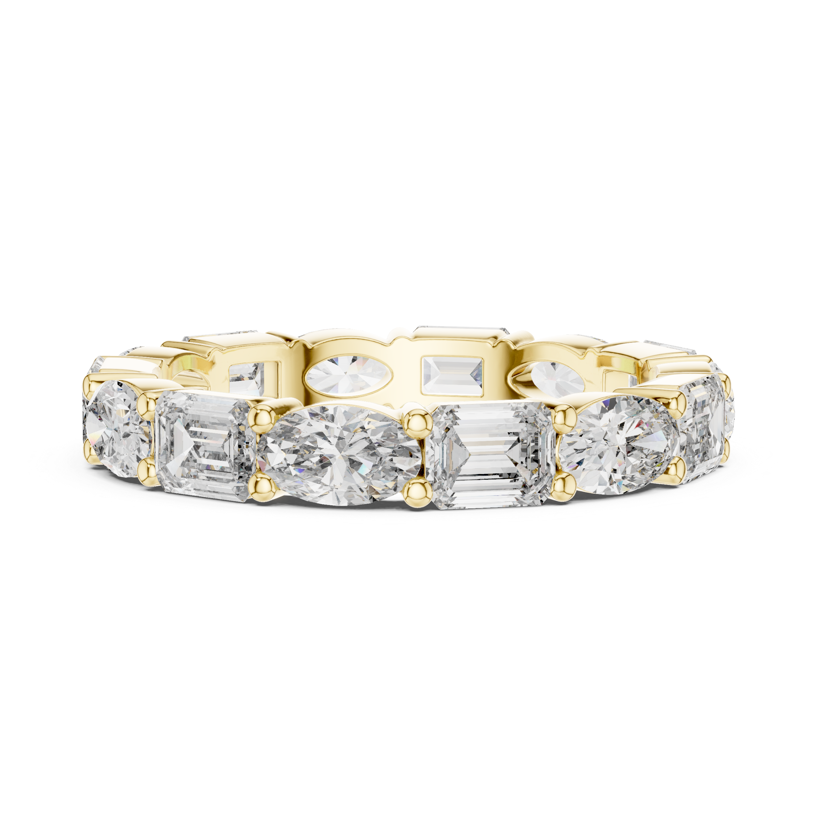 EMRALD AND OVAL  CUTDIAMOND ETERNITY BAND