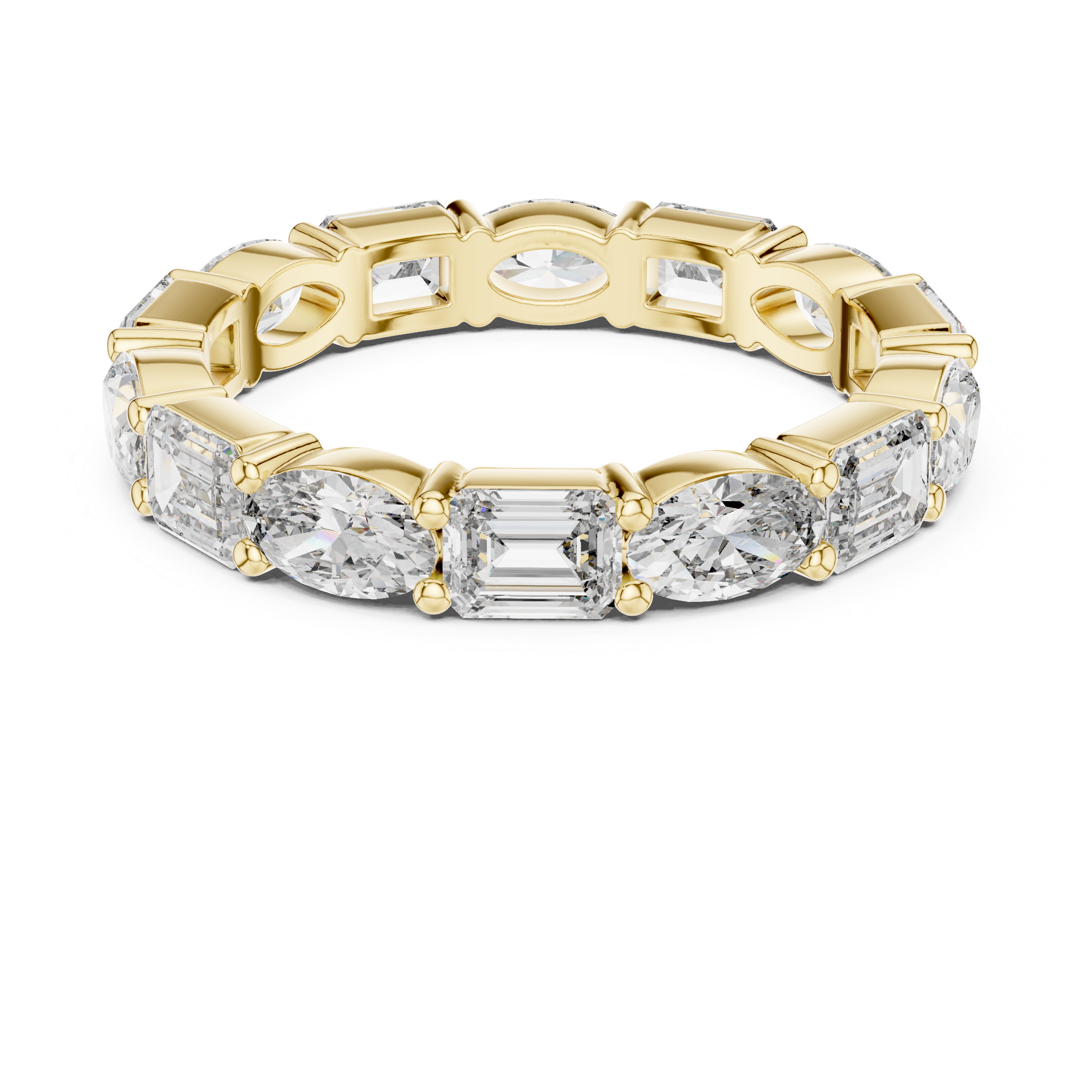 EMRALD AND OVAL  CUTDIAMOND ETERNITY BAND