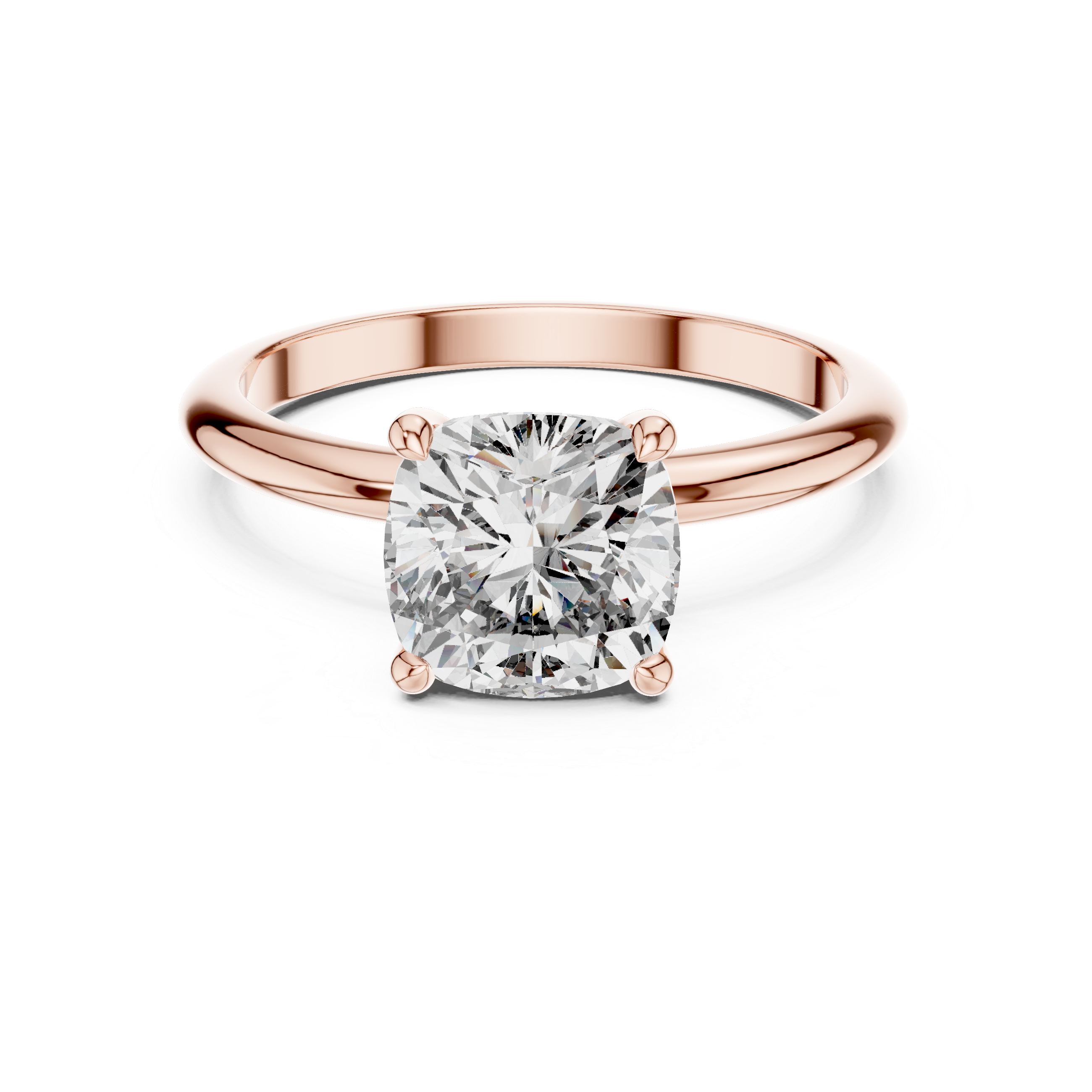 Classic Cushion Cut Solitaire Diamond Engagement Ring