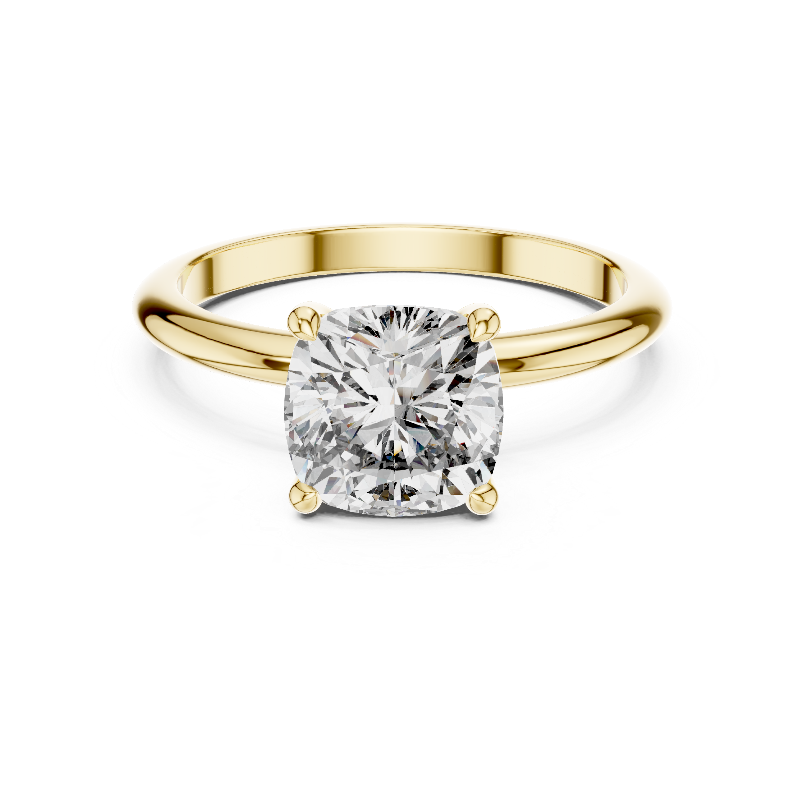 Classic Cushion Cut Solitaire Diamond Engagement Ring