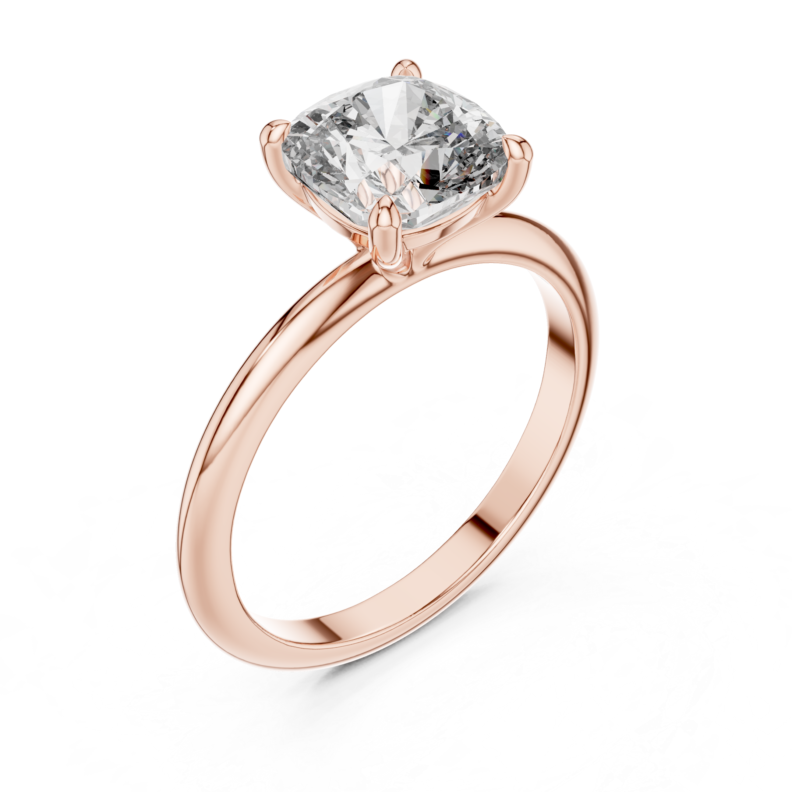 Classic Cushion Cut Solitaire Diamond Engagement Ring
