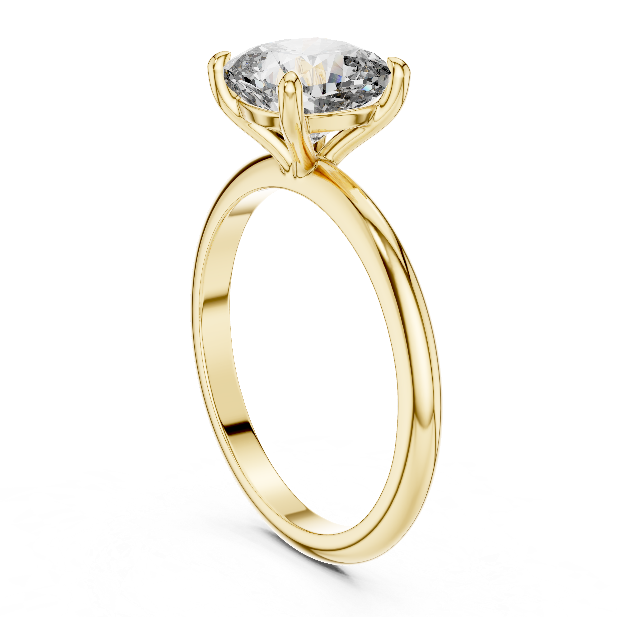 Classic Cushion Cut Solitaire Diamond Engagement Ring