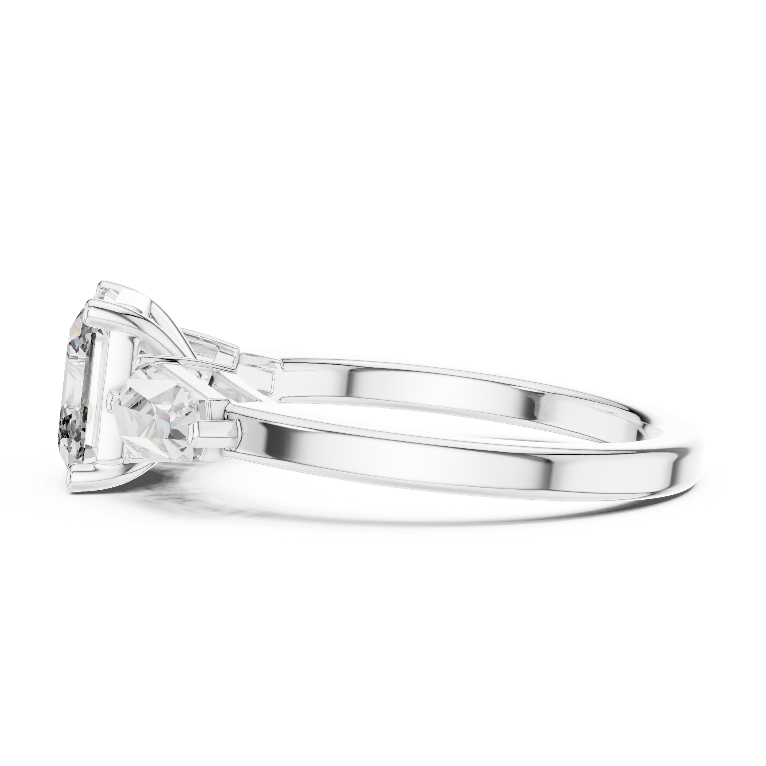 Three Stone Emerald Diamond Ring