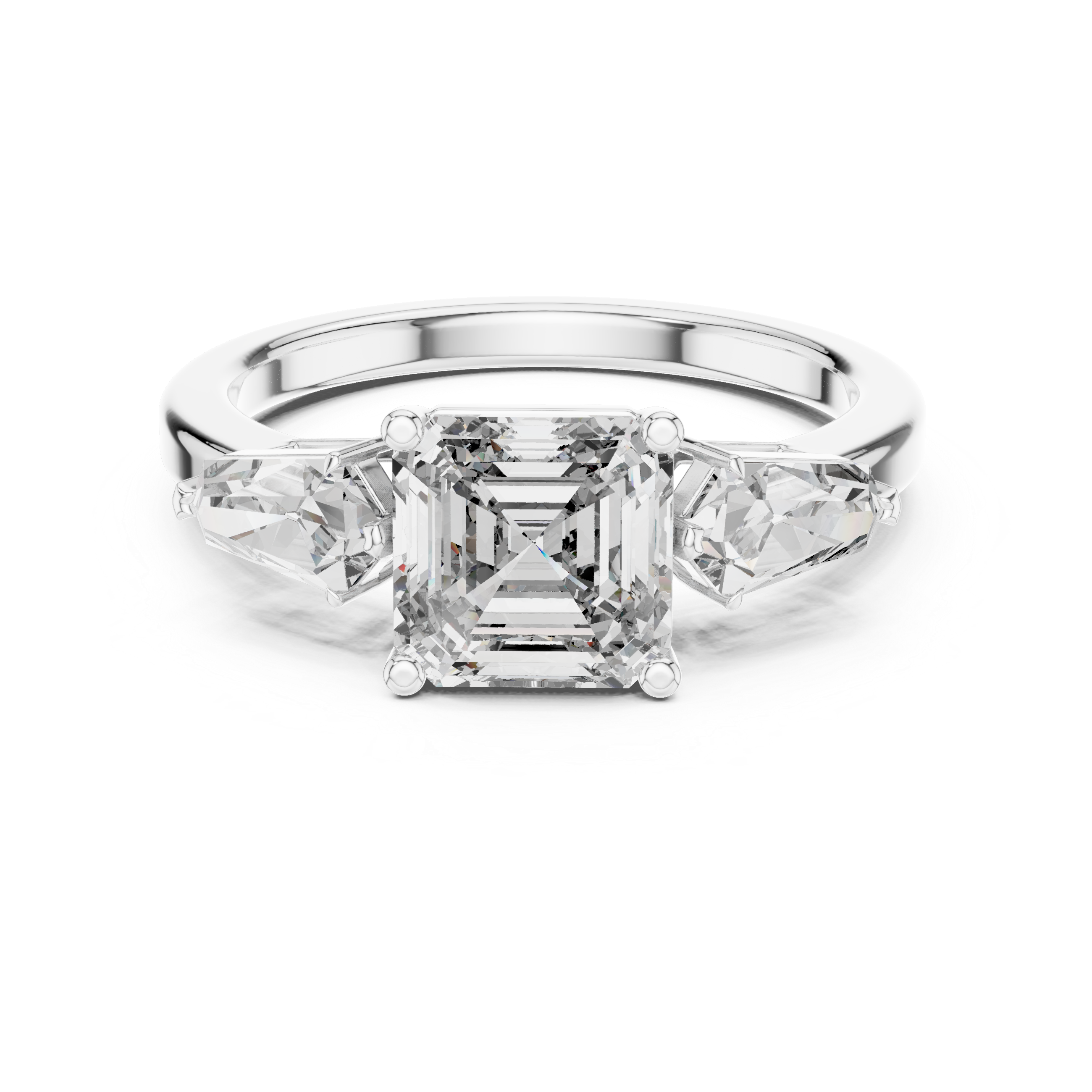 Three Stone Emerald Diamond Ring
