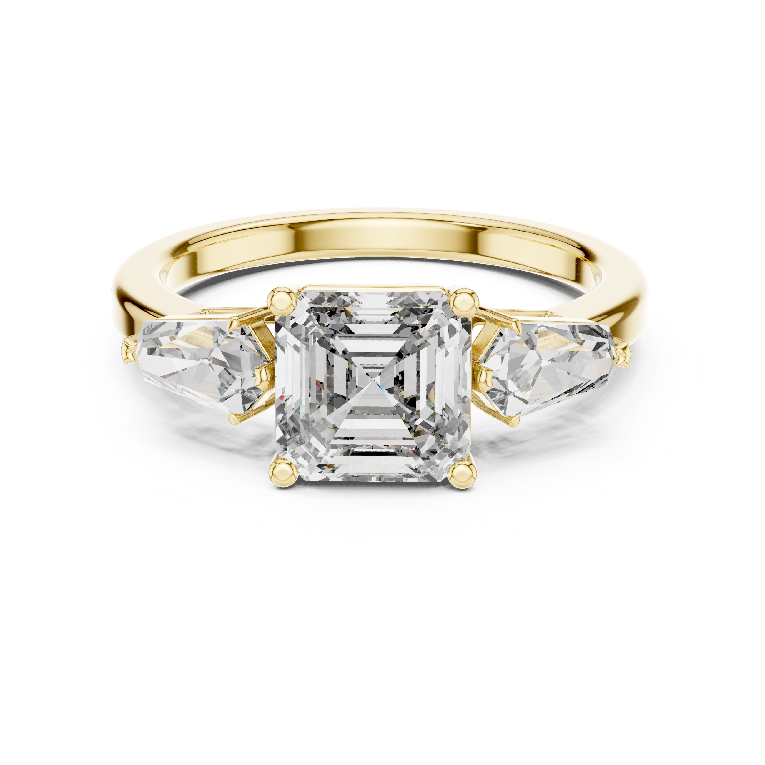 Three Stone Emerald Diamond Ring