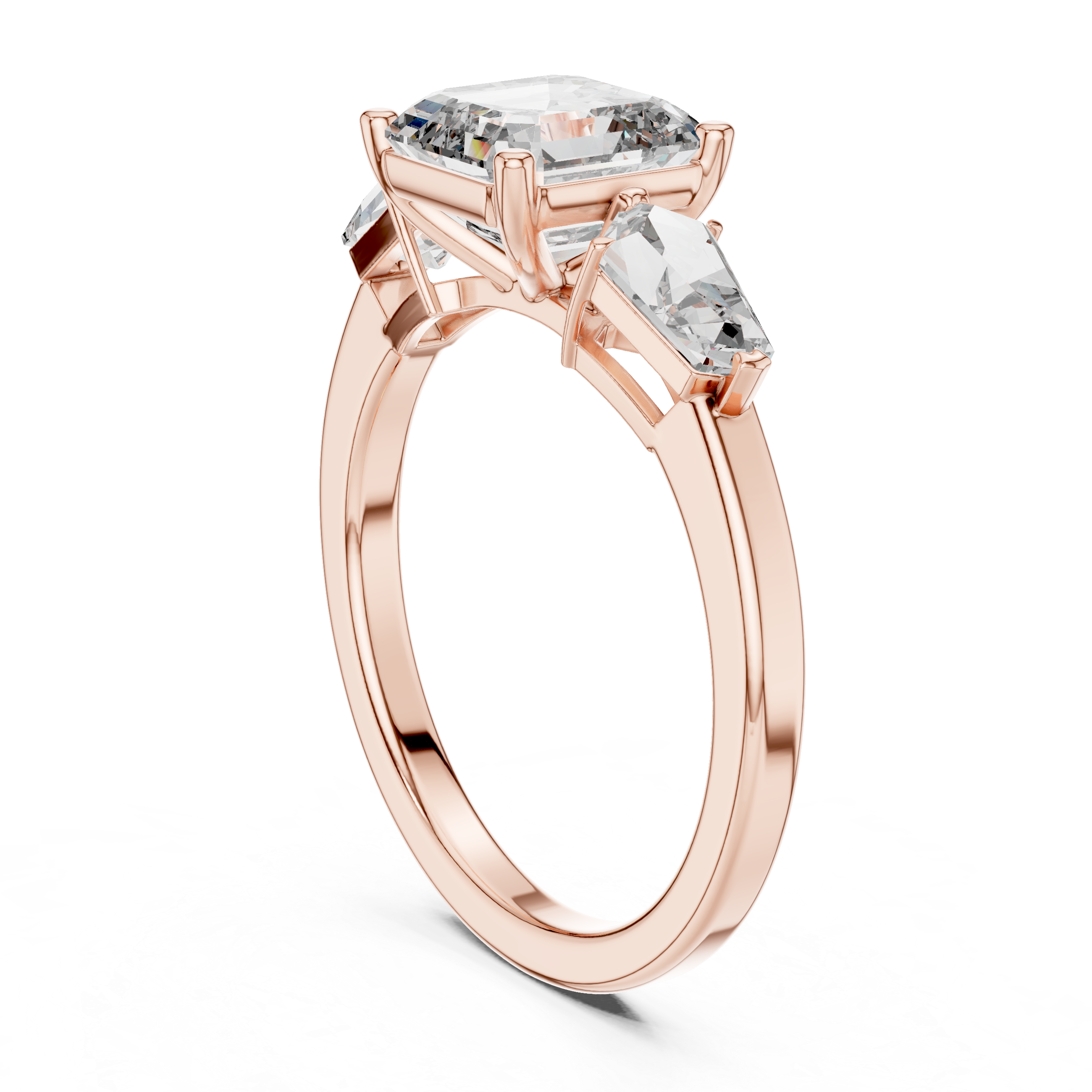 Three Stone Emerald Diamond Ring