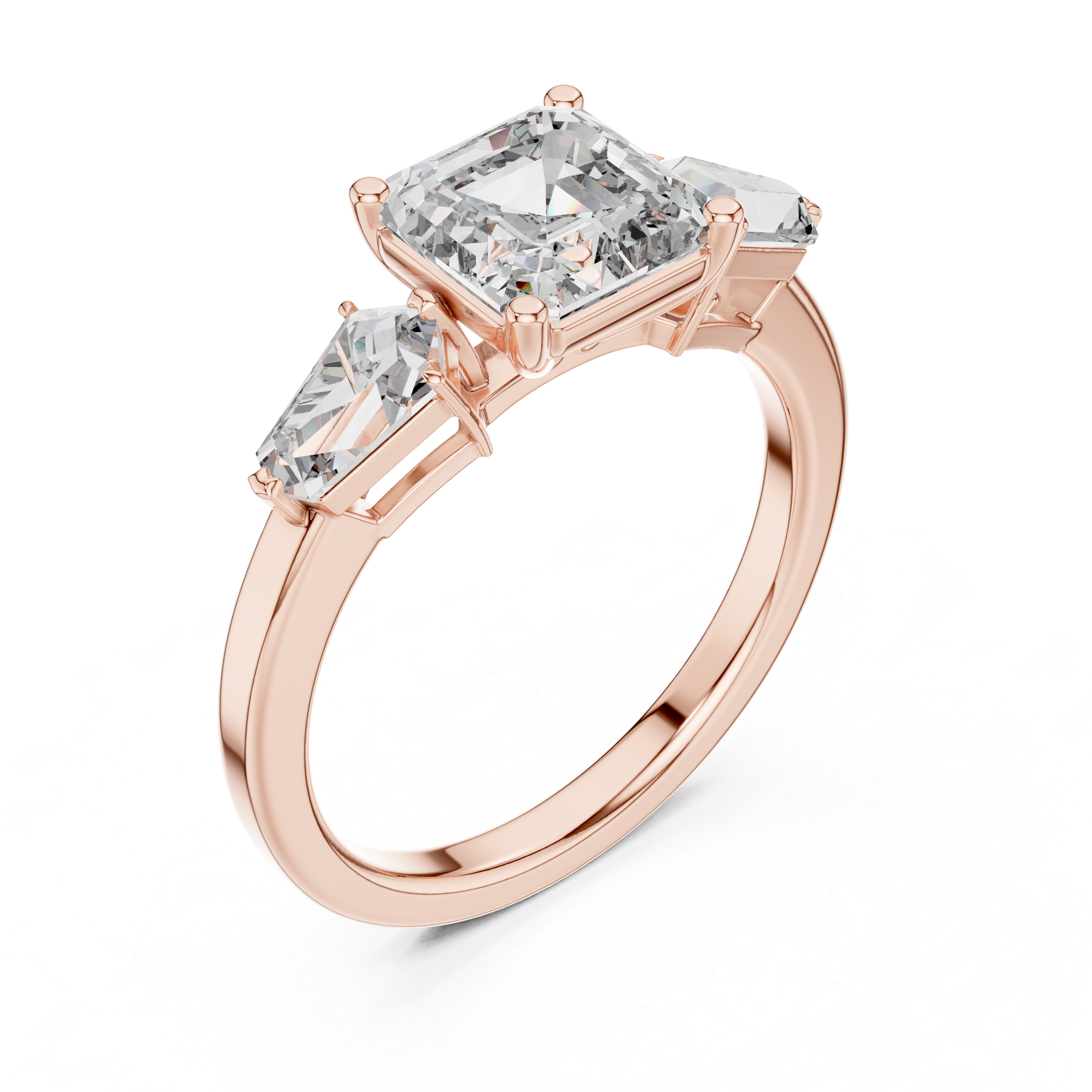 Three Stone Emerald Diamond Ring