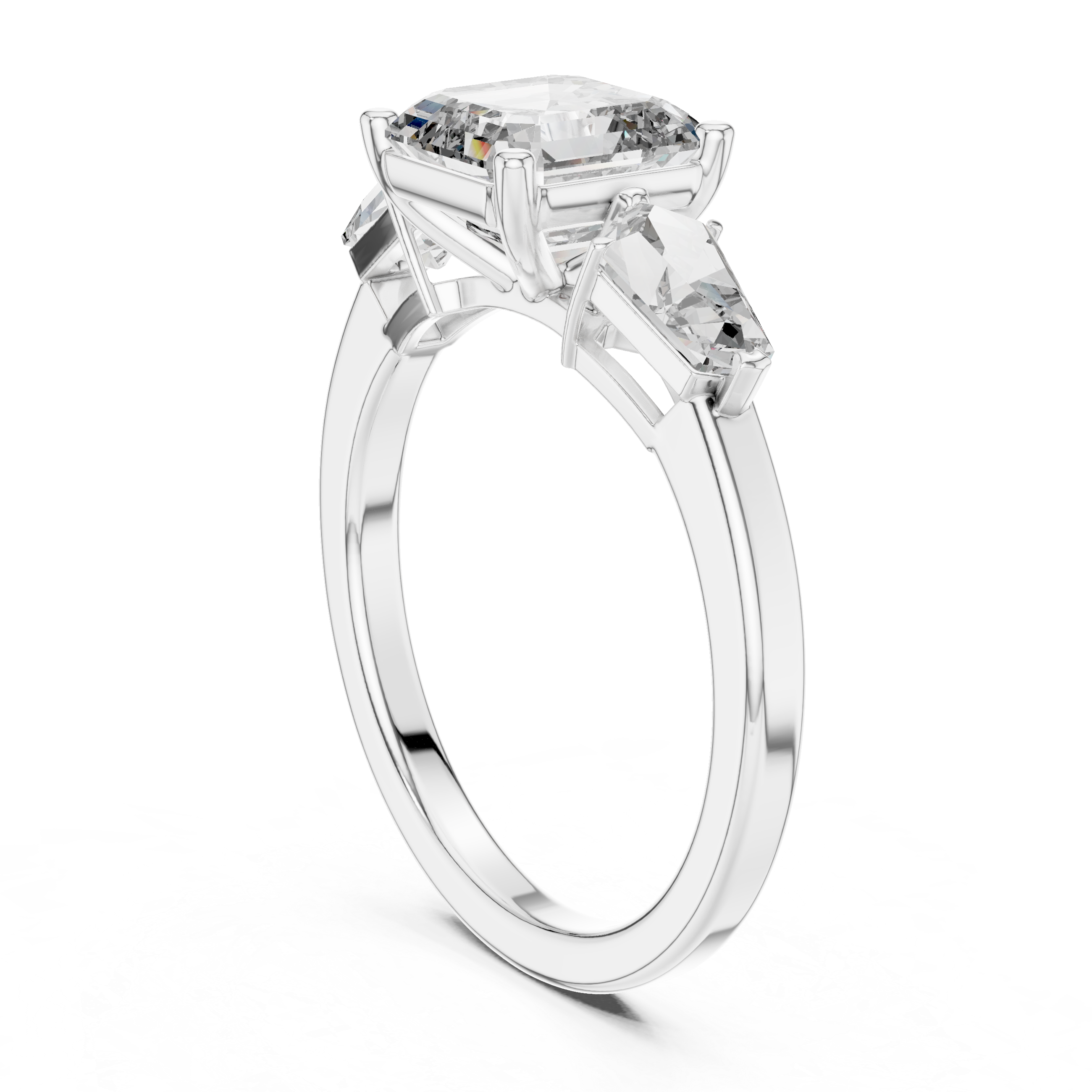Three Stone Emerald Diamond Ring