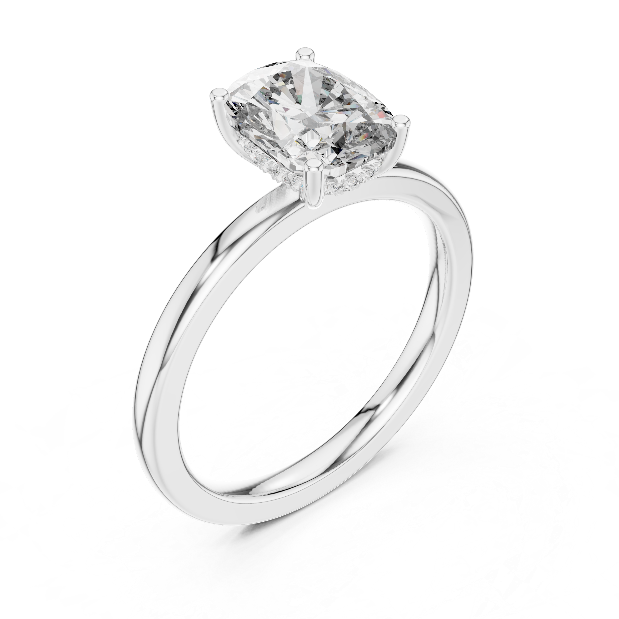 Elara Cushion Cut Solitaire Diamond Ring