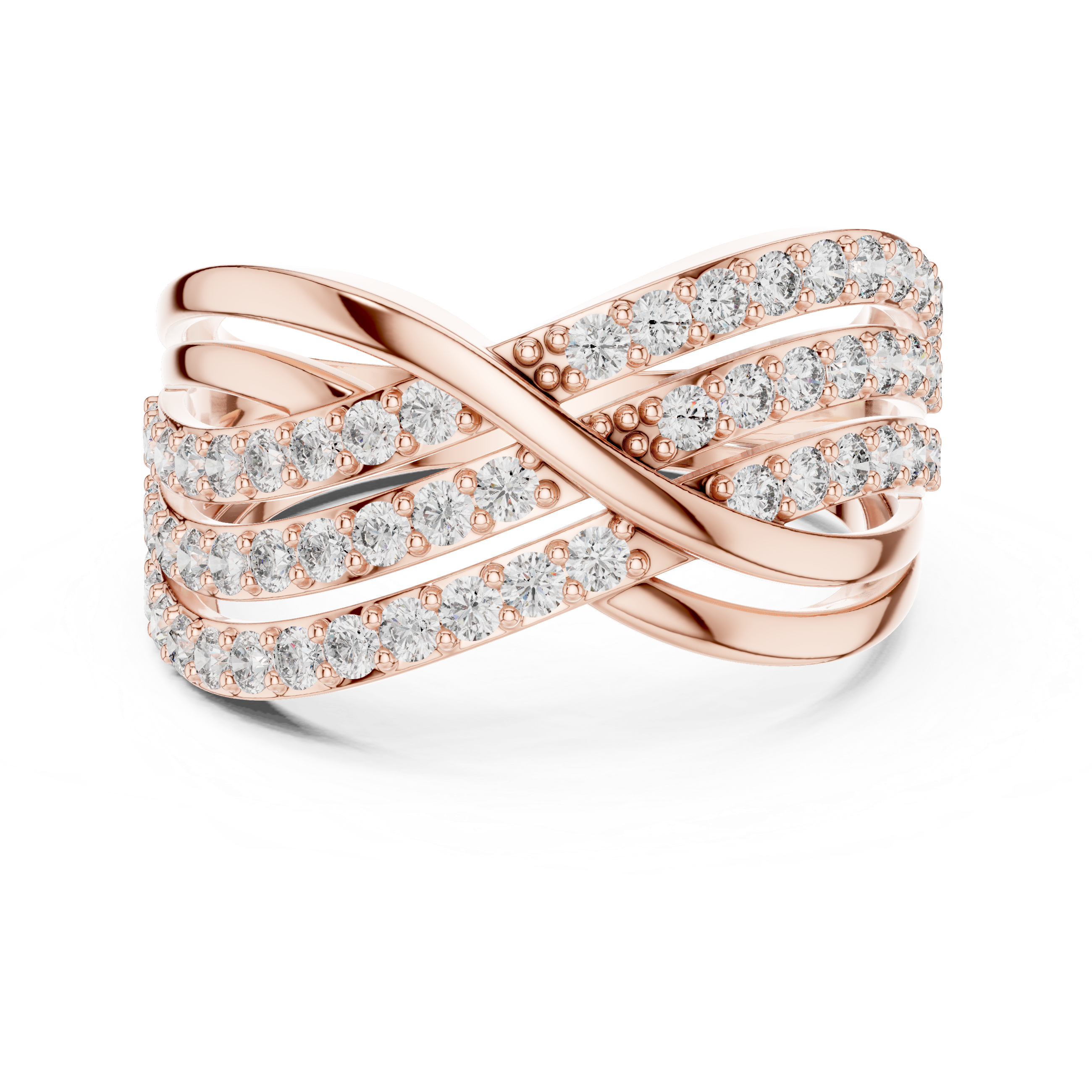 Eterna Criss Cross Diamond Band Ring
