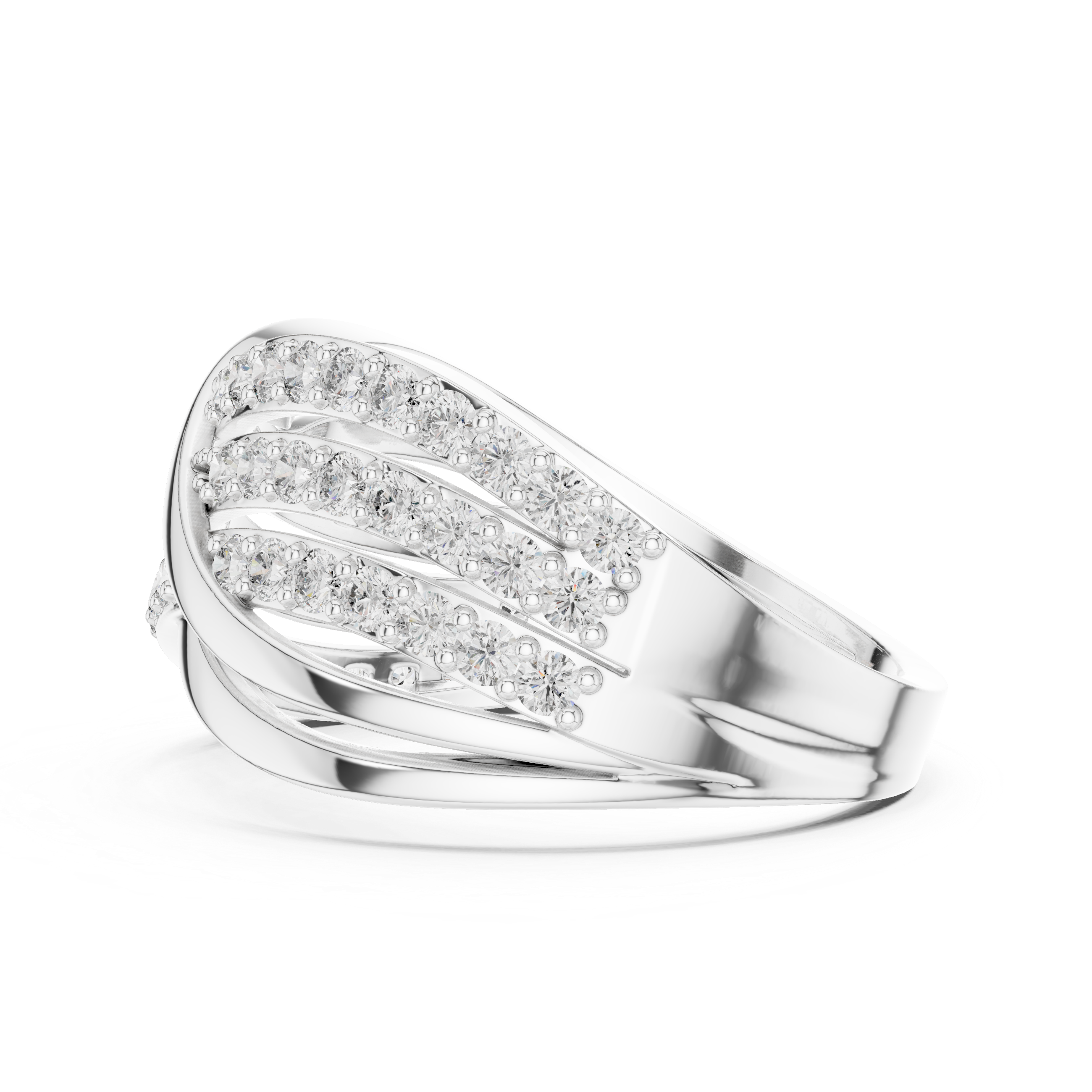 Eterna Criss Cross Diamond Band Ring