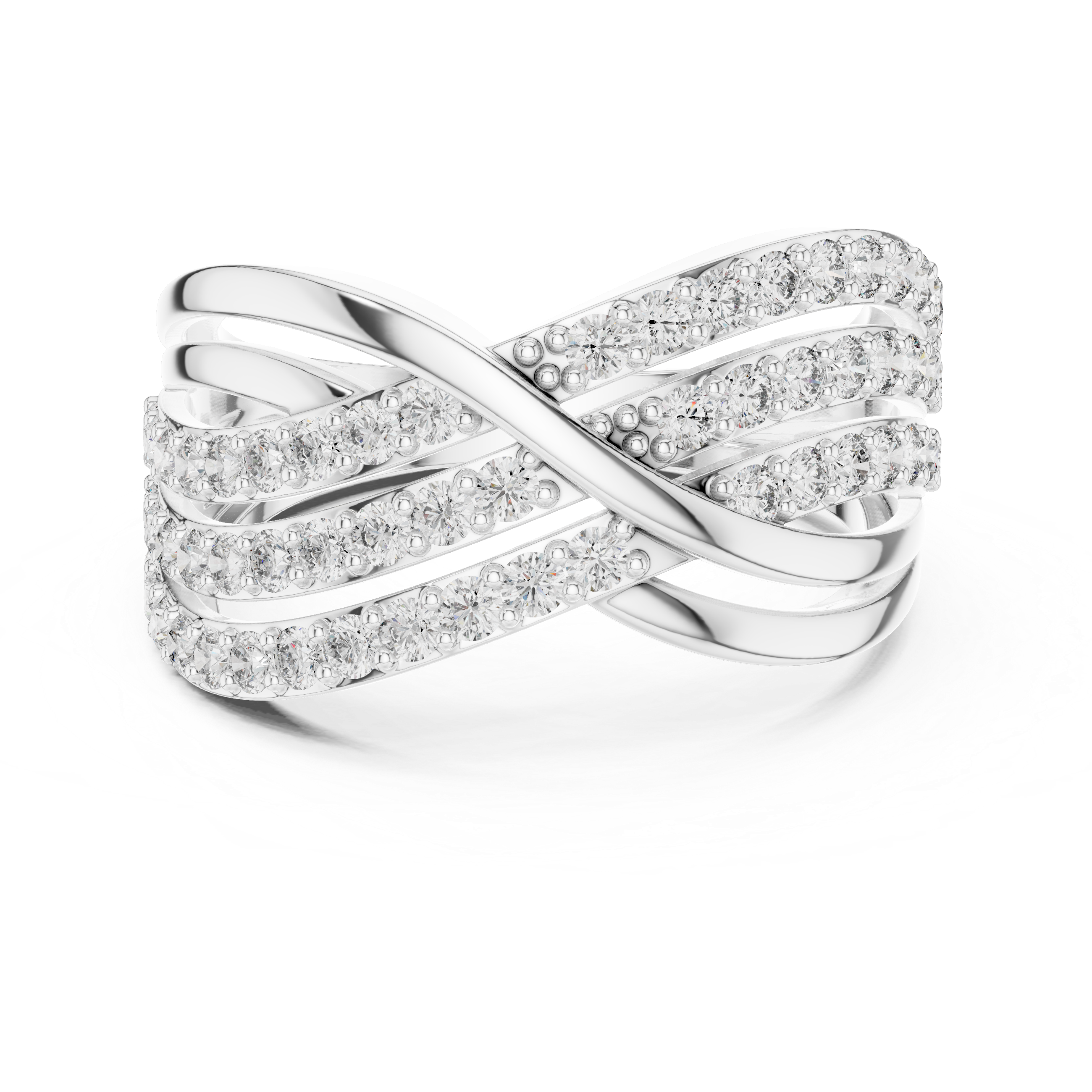 Eterna Criss Cross Diamond Band Ring