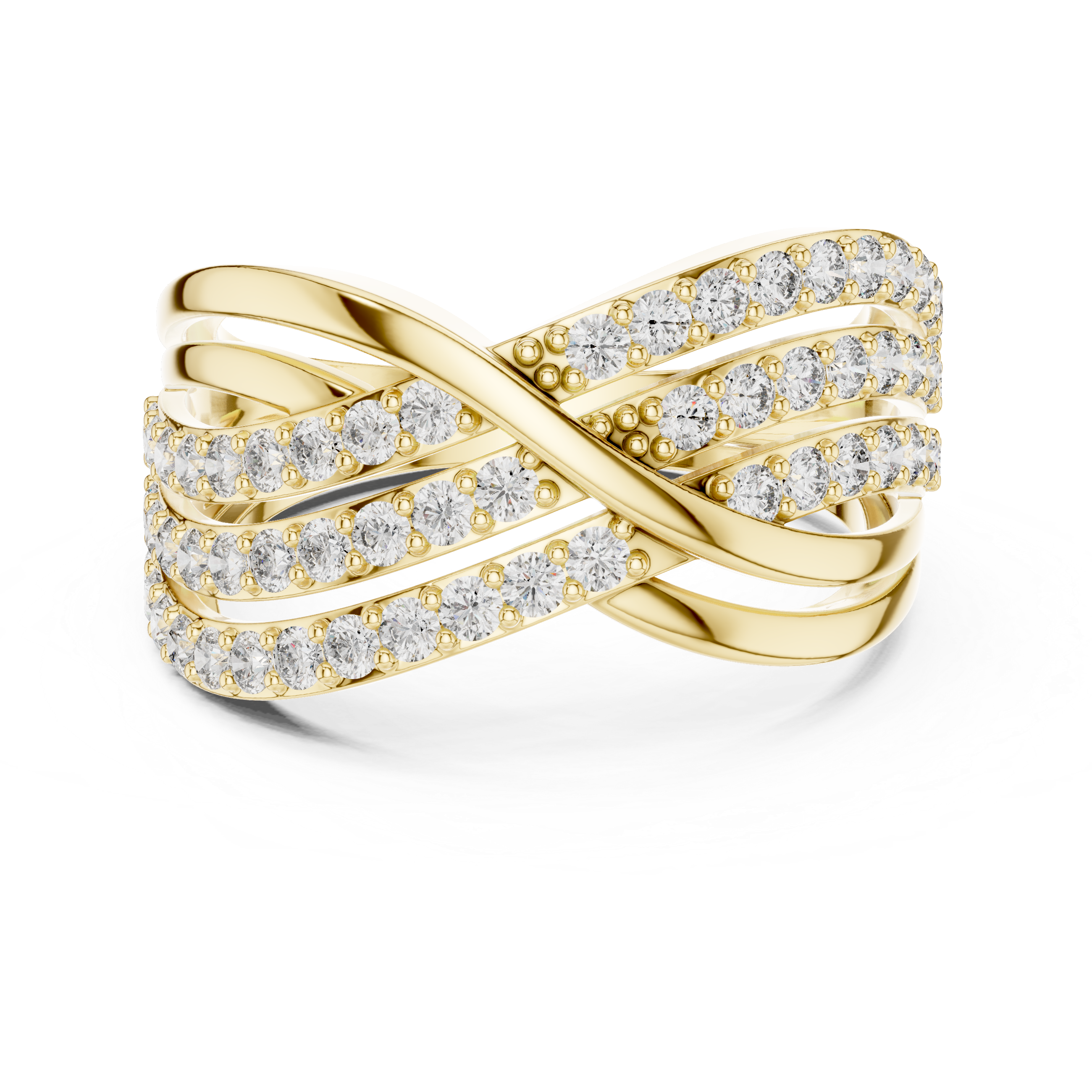 Eterna Criss Cross Diamond Band Ring