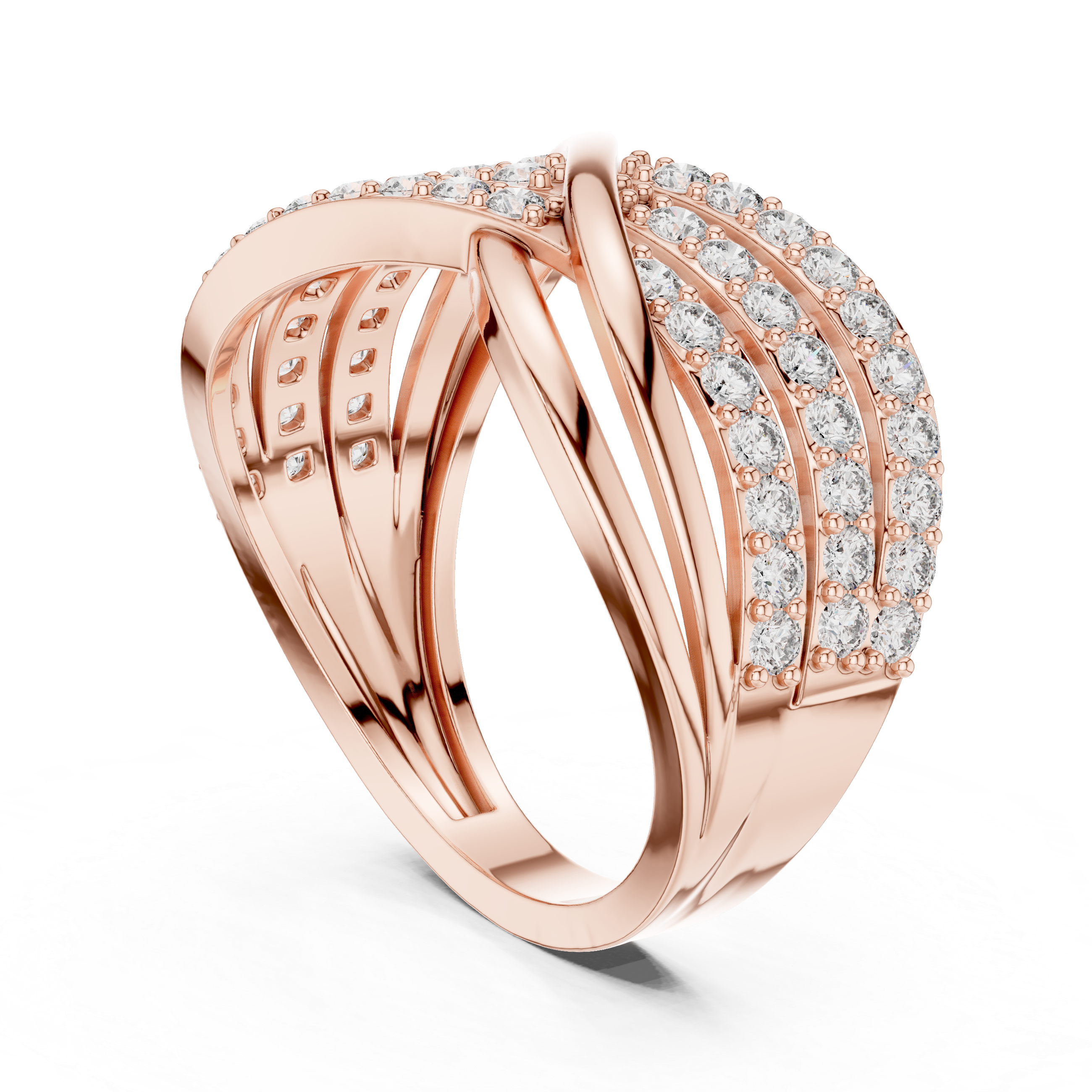 Eterna Criss Cross Diamond Band Ring
