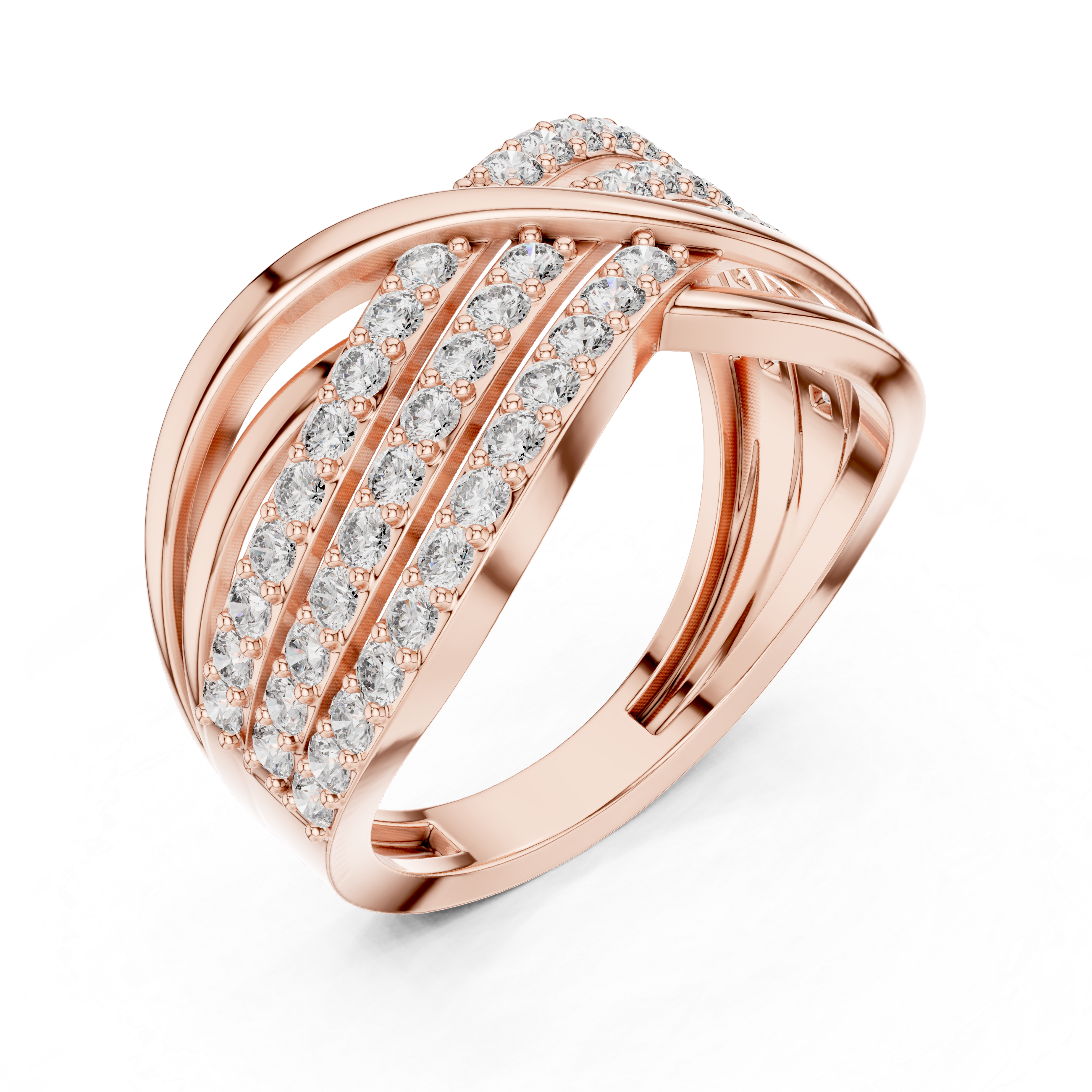Eterna Criss Cross Diamond Band Ring
