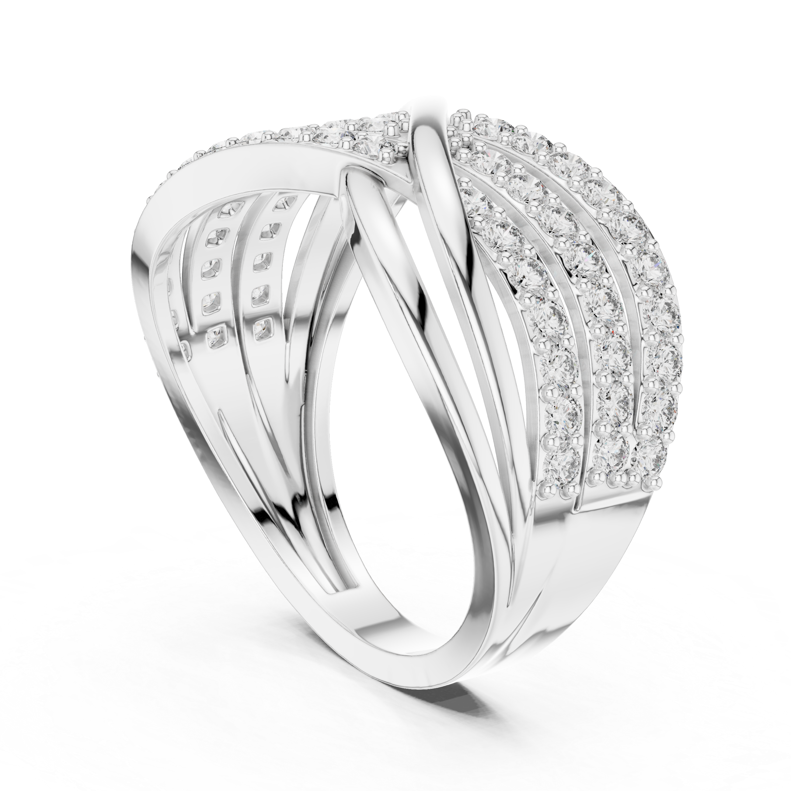 Eterna Criss Cross Diamond Band Ring