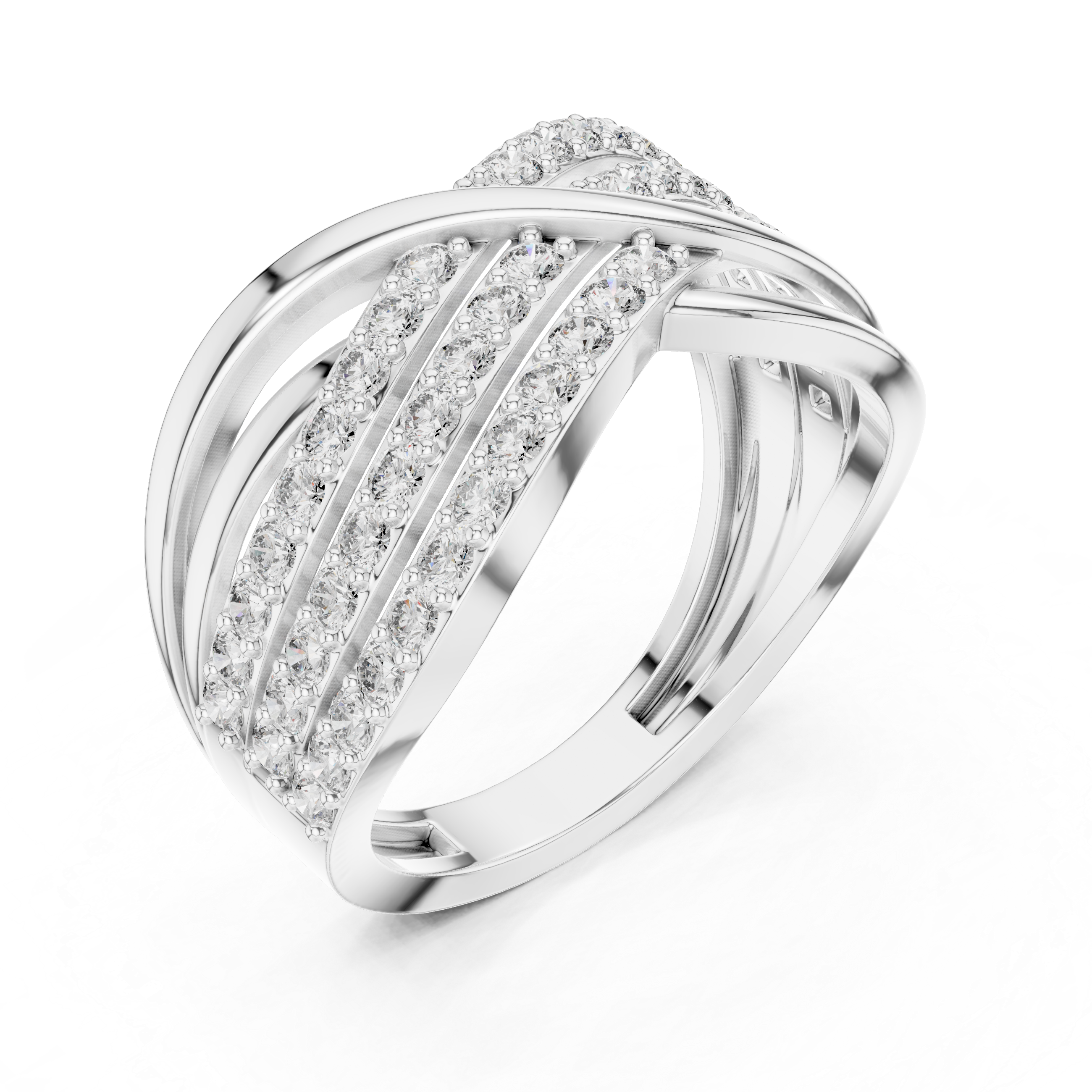 Eterna Criss Cross Diamond Band Ring