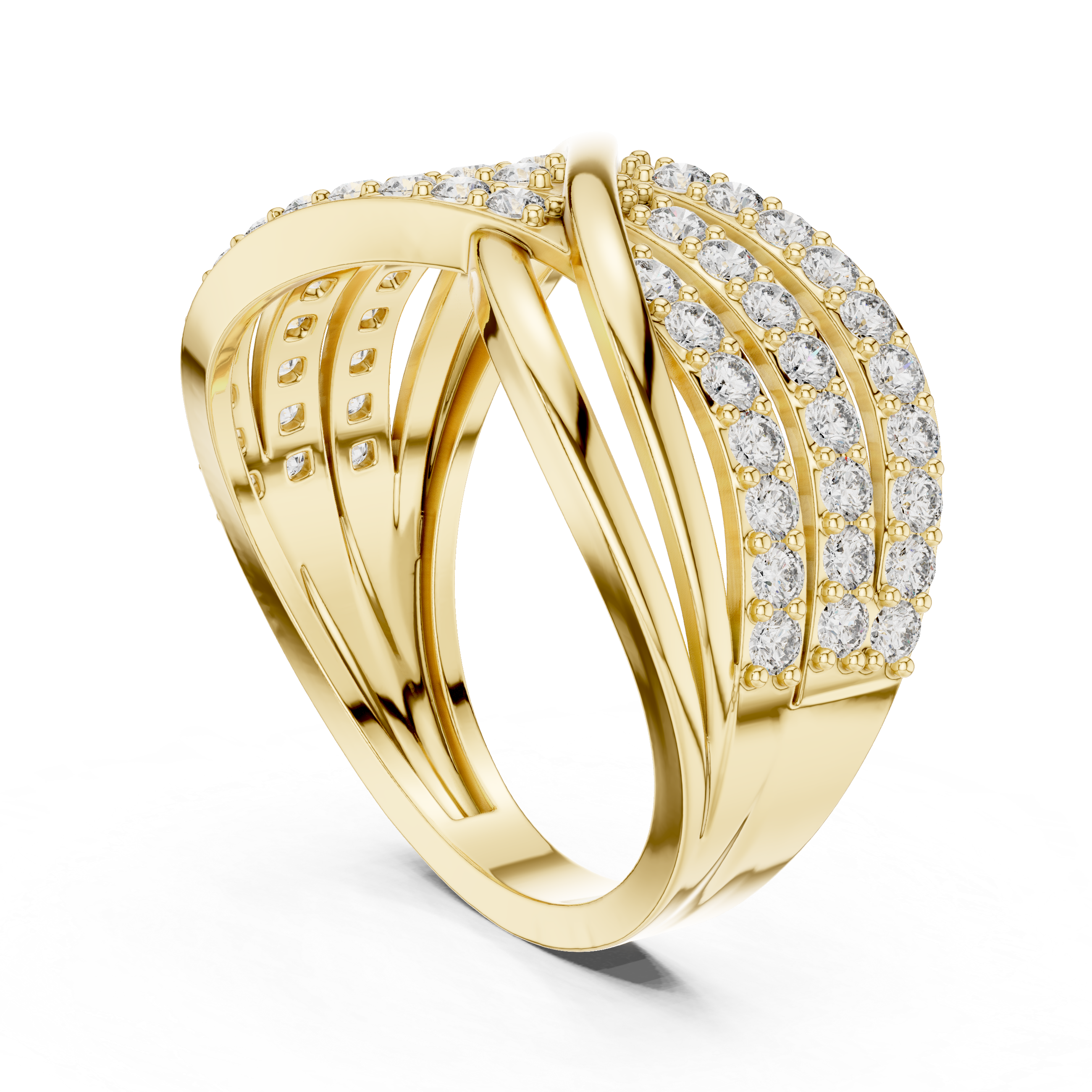 Eterna Criss Cross Diamond Band Ring