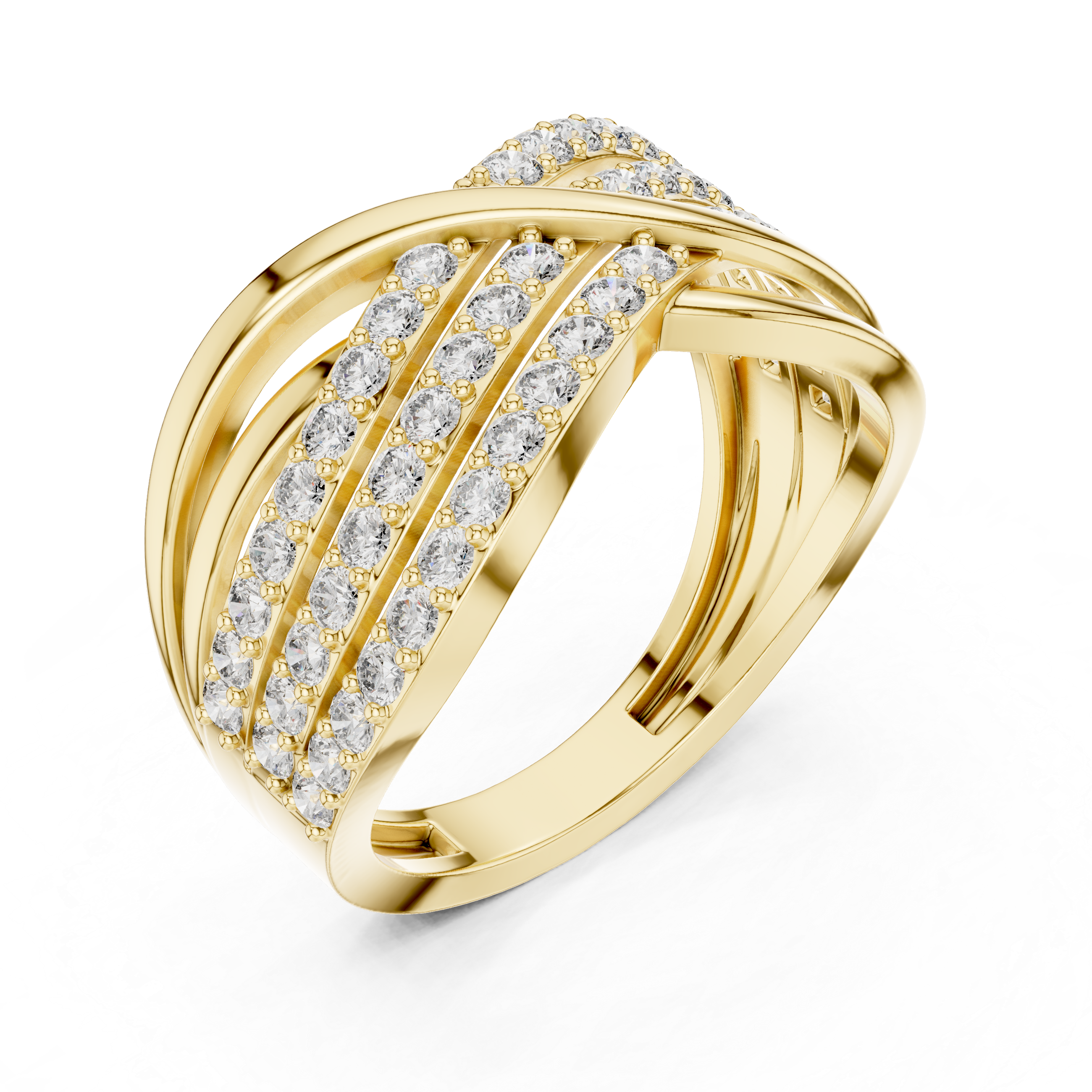 Eterna Criss Cross Diamond Band Ring