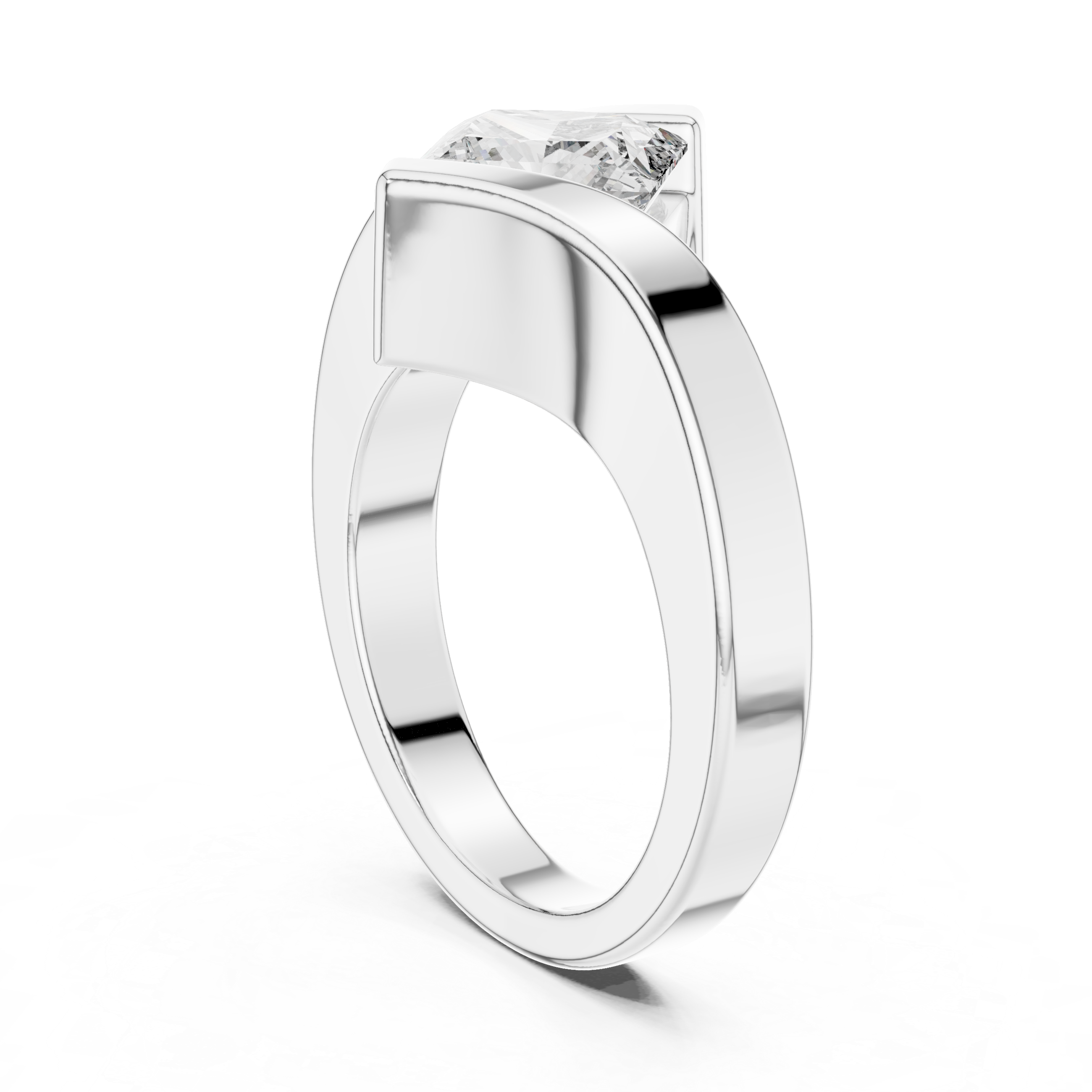 Aura Princess Cut Bypass Diamond Solitaire Ring