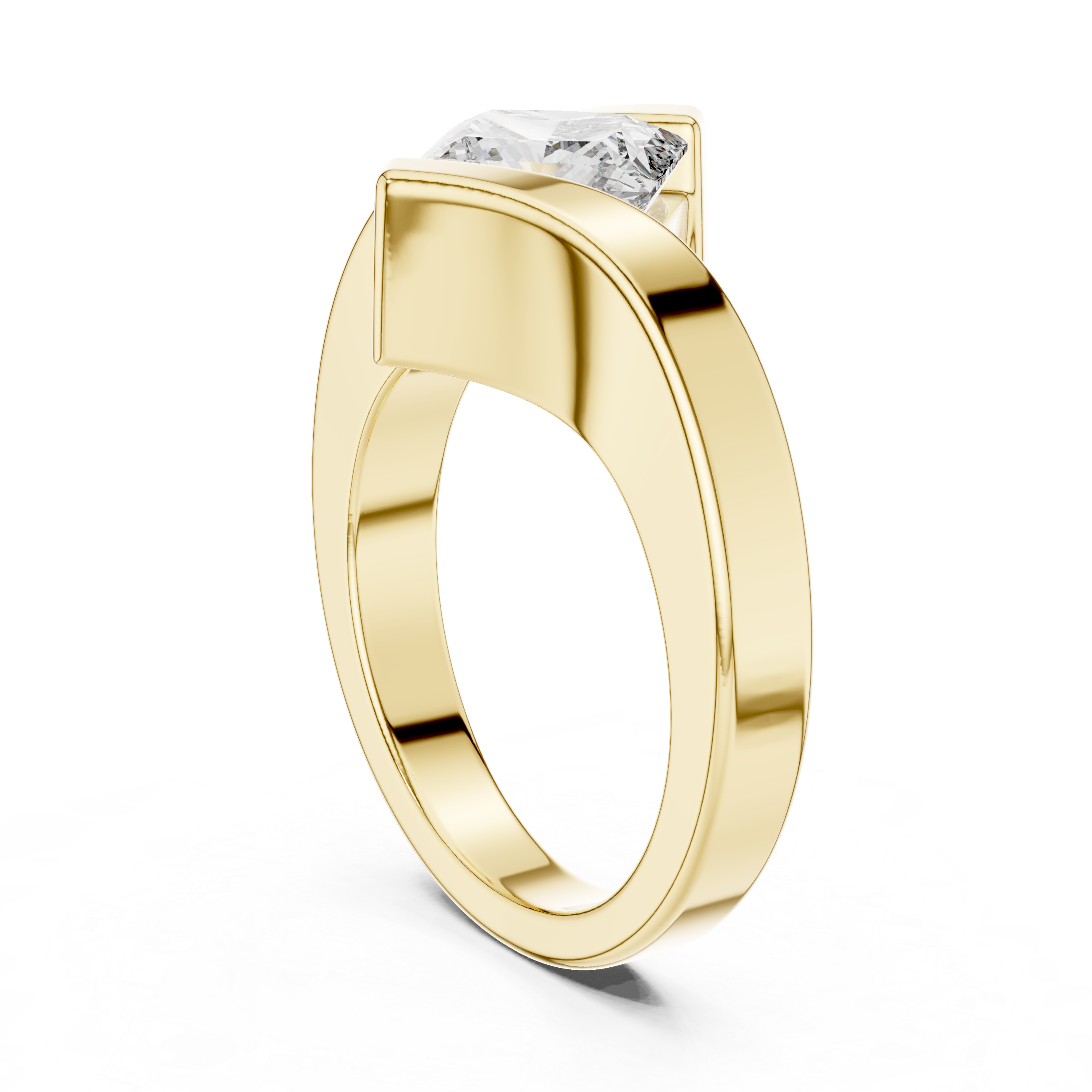 Aura Princess Cut Bypass Diamond Solitaire Ring