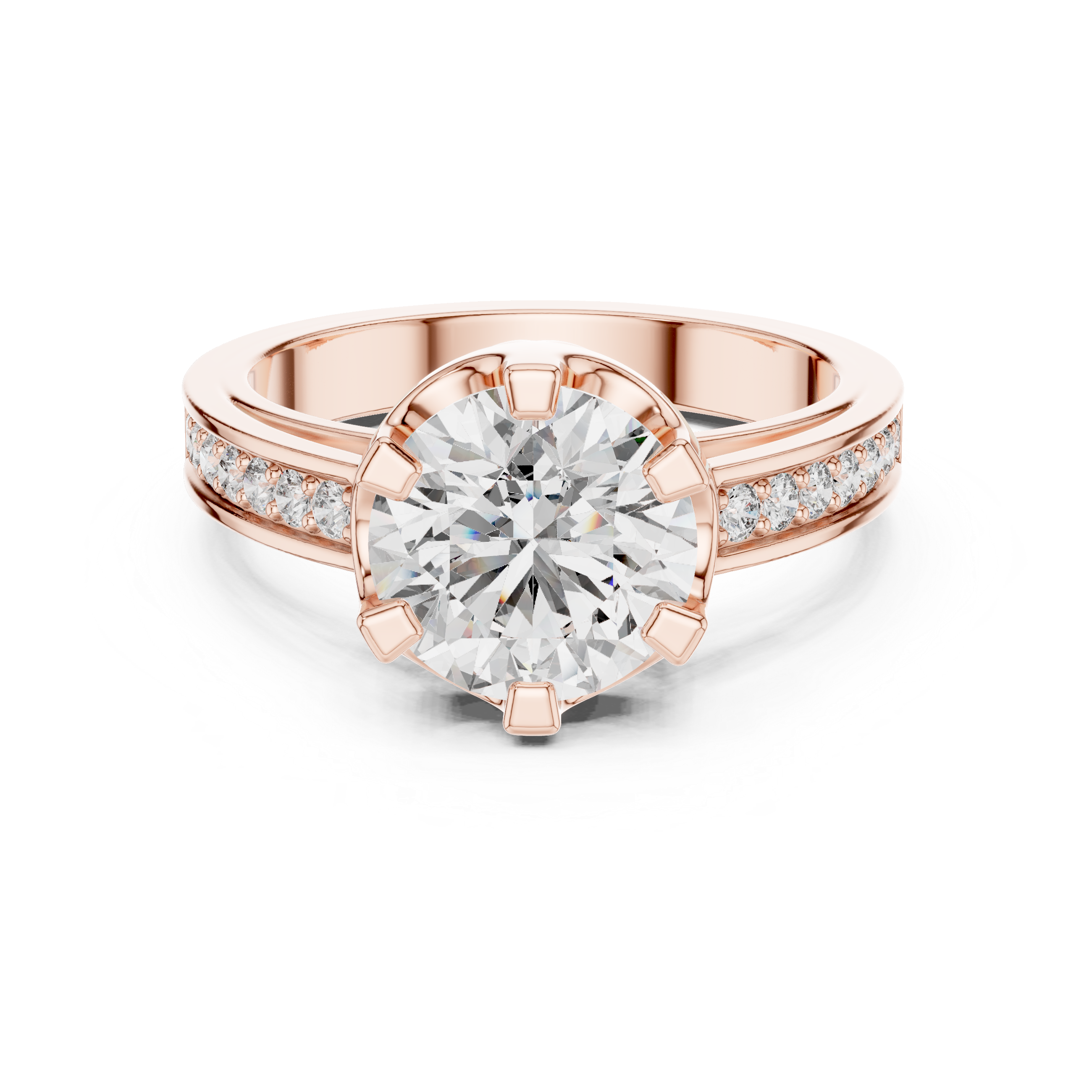 Imperia Channel Set Diamond Solitaire Engagement Ring