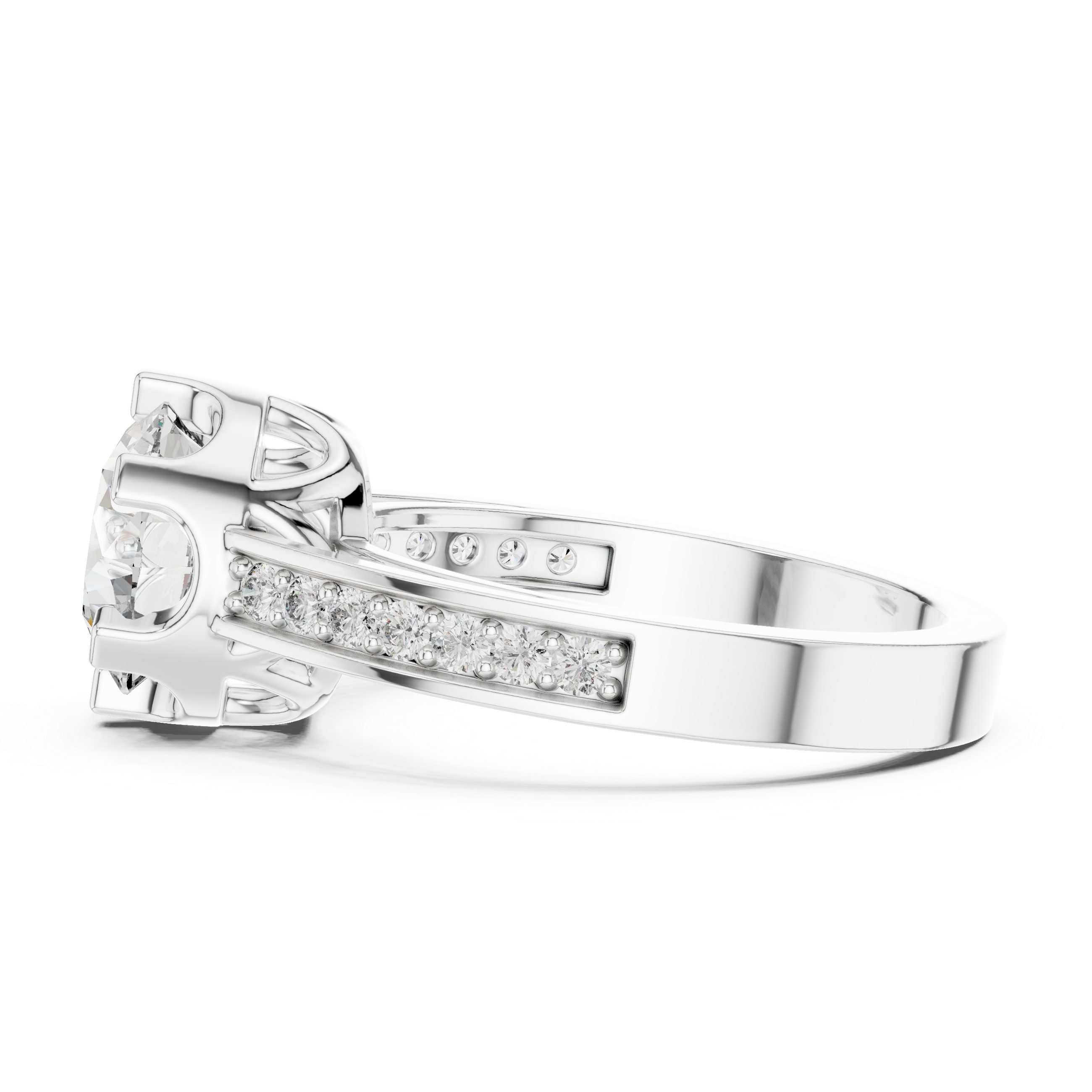 Imperia Channel Set Diamond Solitaire Engagement Ring