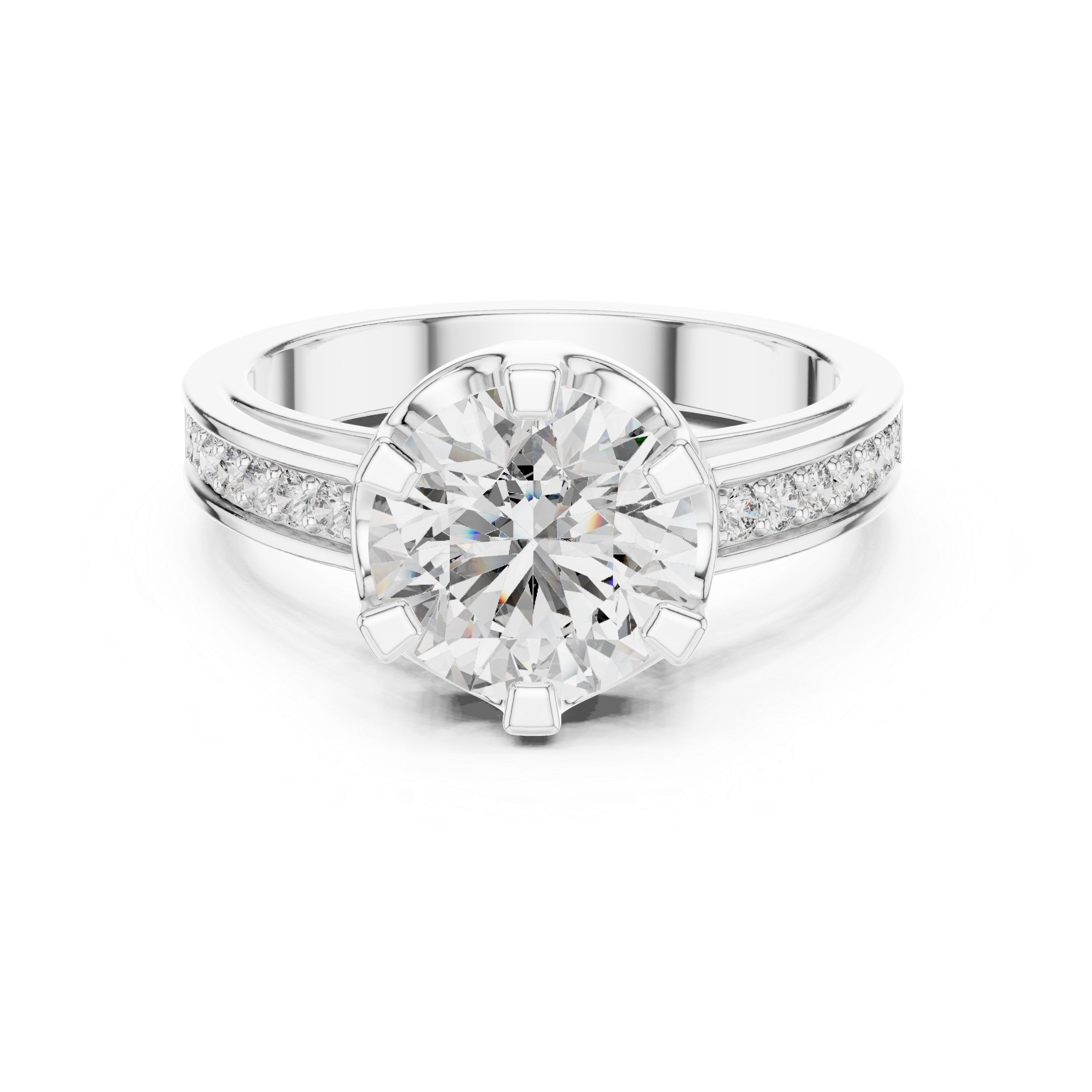 Imperia Channel Set Diamond Solitaire Engagement Ring